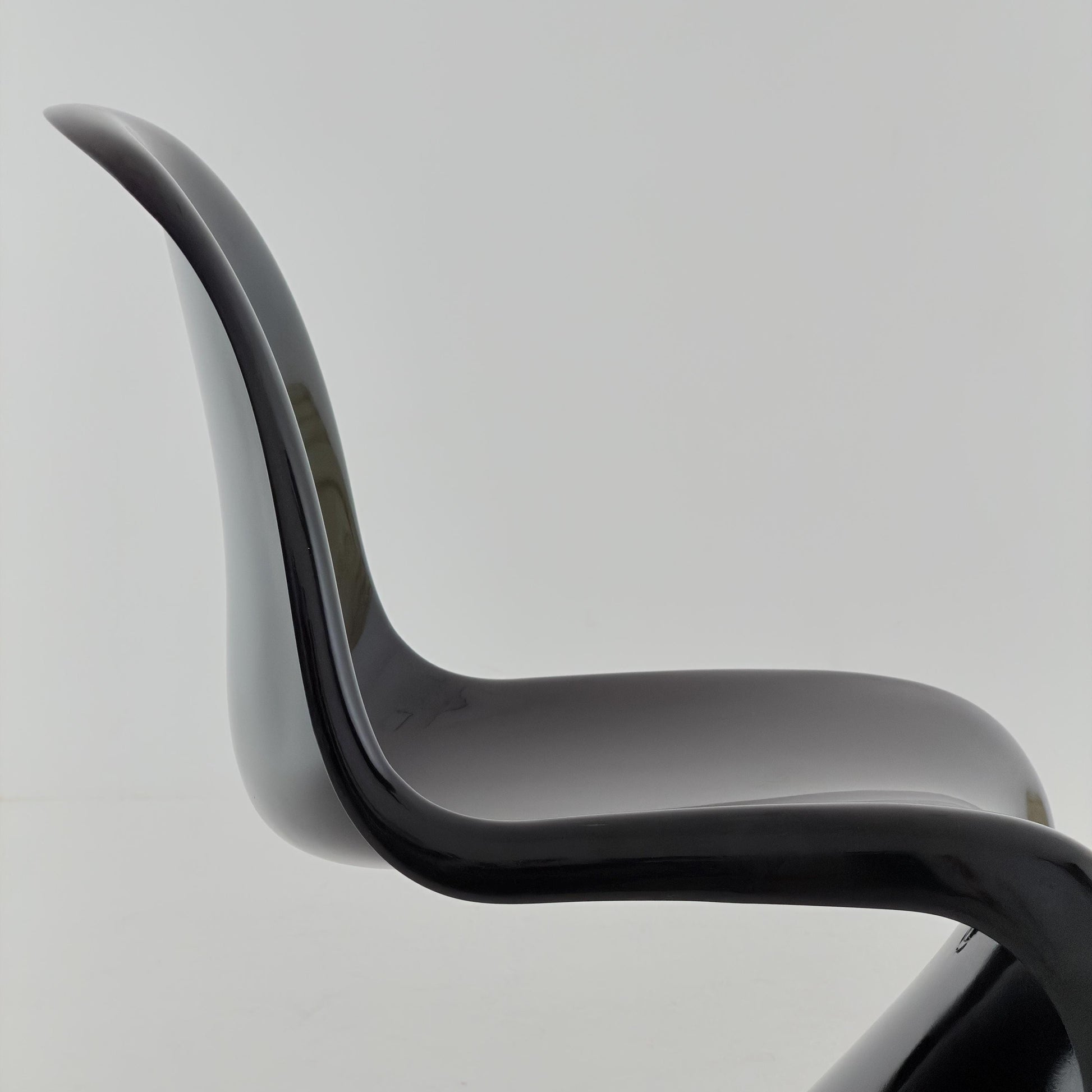 Mid century iconic black Space Age chair by Verner Panton for Fehlbaum production , 1970s Germany