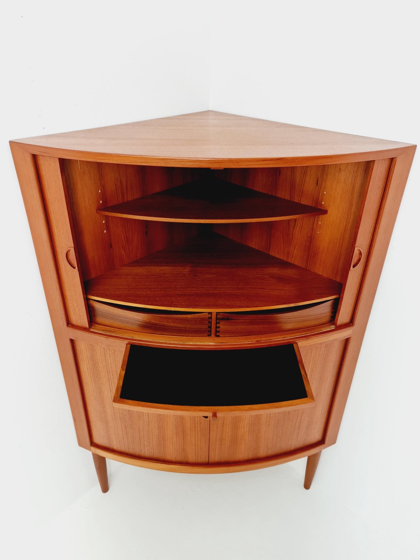 Mid Century Modern danish Drniks corner cabinet teak By johannes Anderson , 1960s