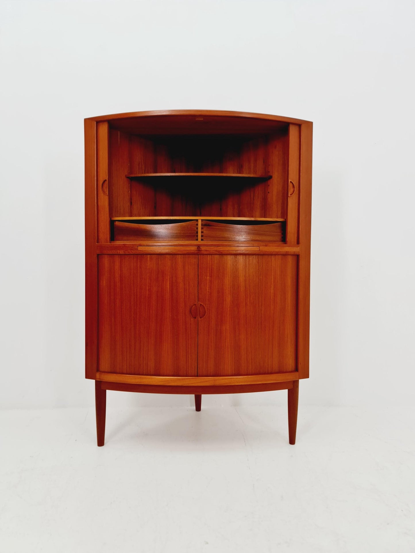 Mid Century Modern danish Drniks corner cabinet teak By johannes Anderson , 1960s