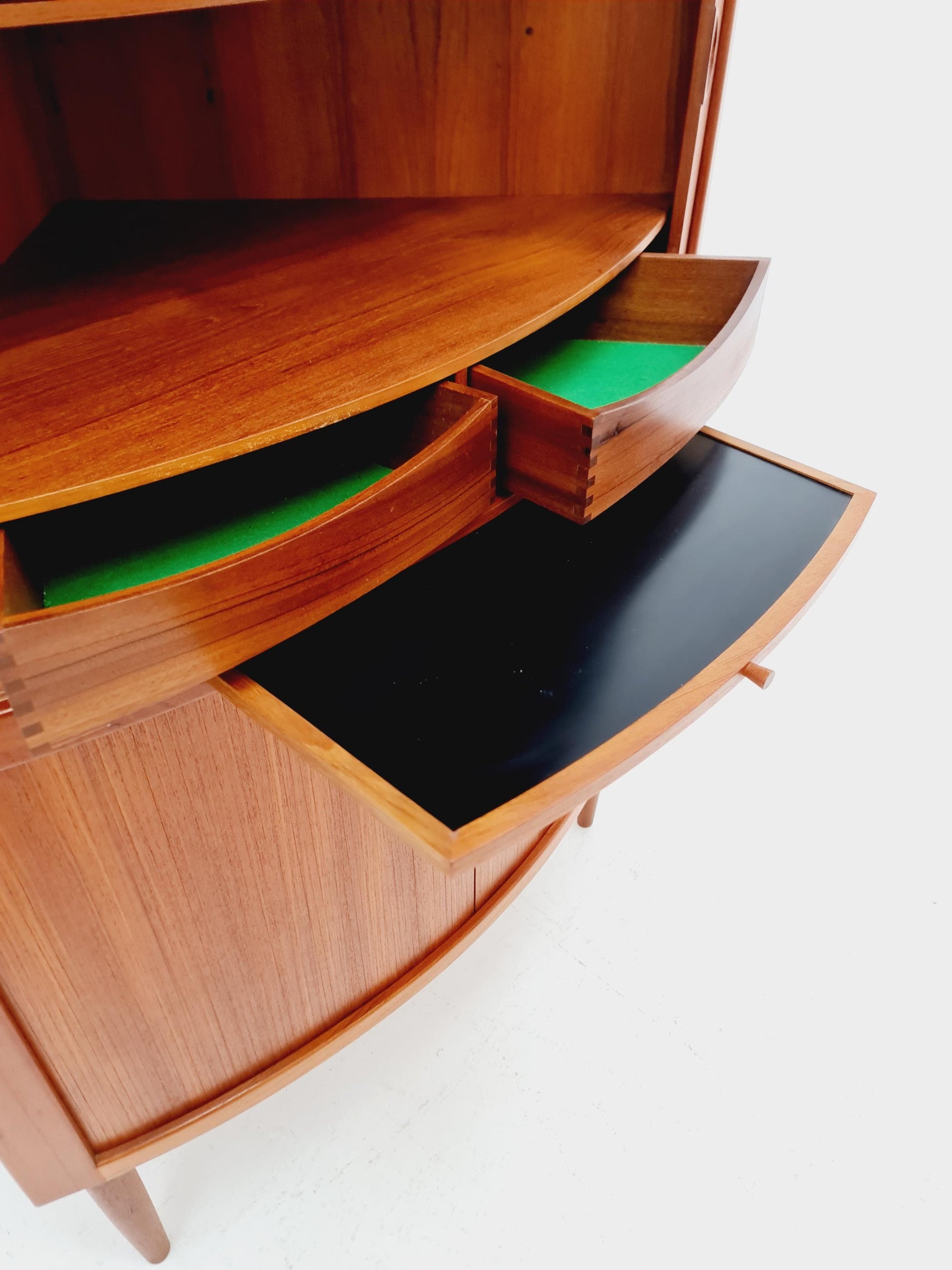 Mid Century Modern danish Drniks corner cabinet teak By johannes Anderson , 1960s