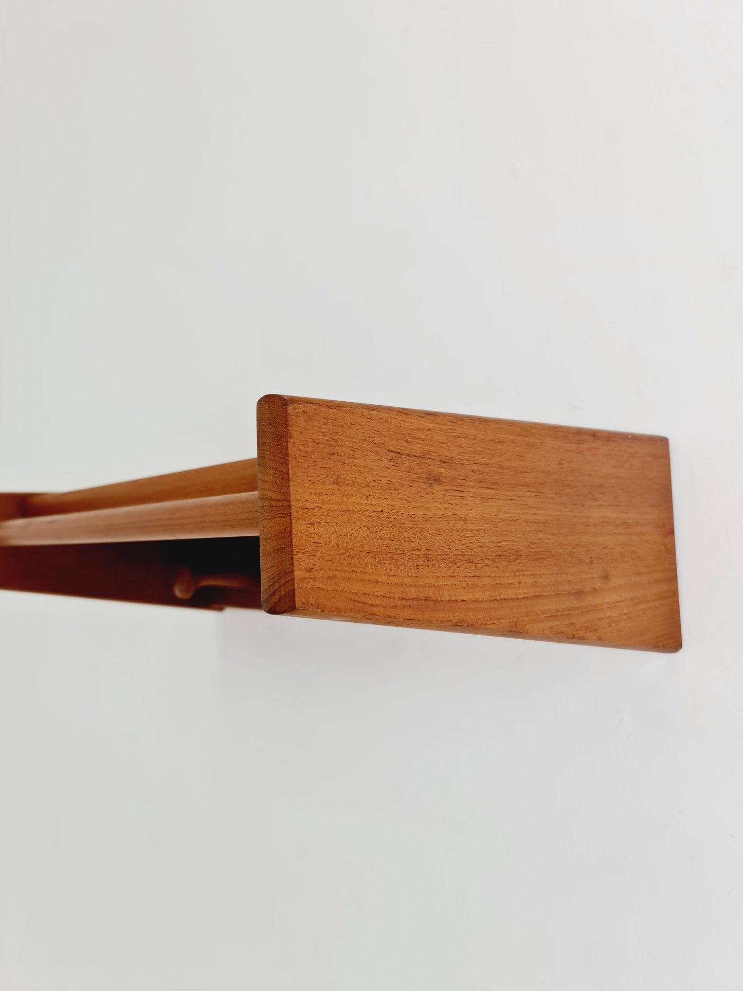 Mid century Danish Wardarobe By Vildbjerg Møbelfabrik, Solid teak wall coat rack 1960s