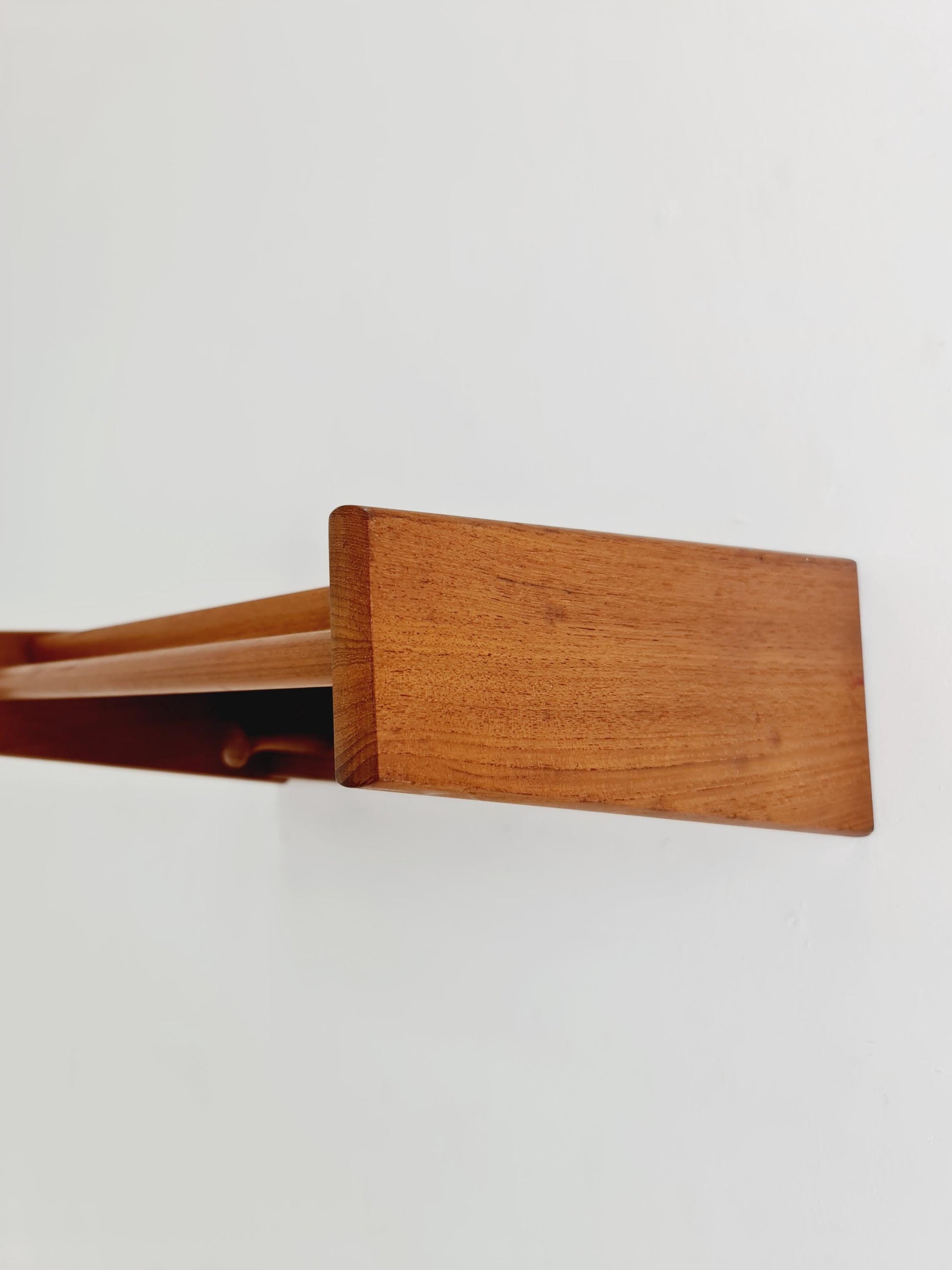 Mid century Danish Wardarobe By Vildbjerg Møbelfabrik, Solid teak wall coat rack 1960s