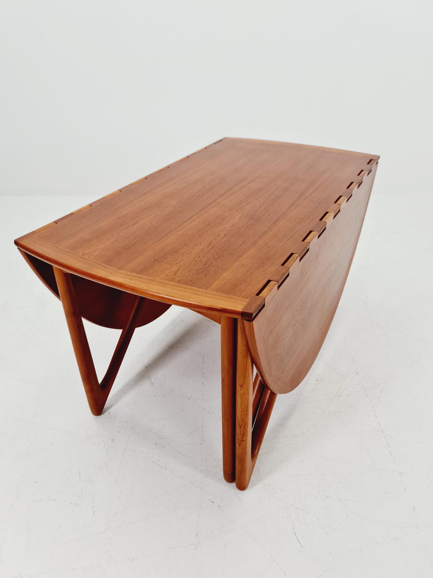 Iconic Danish Mid-Century Modern Drop leaf Teak Dining Table by Niels Koefoed 1960s