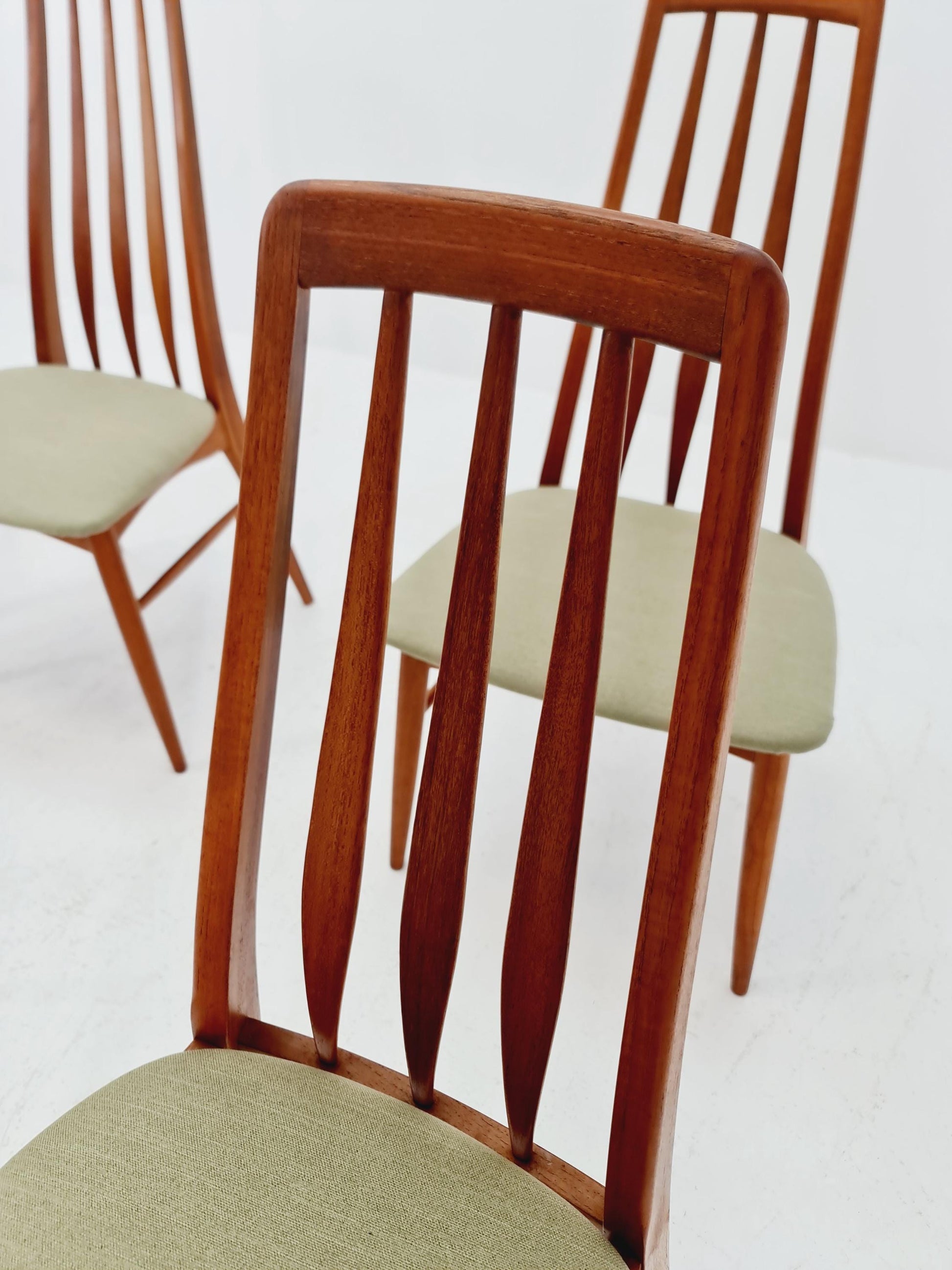 Midcentury teak Dining Eva chairs by Niels Koefoed for Koefoeds Hornslet 1960s, set of 6