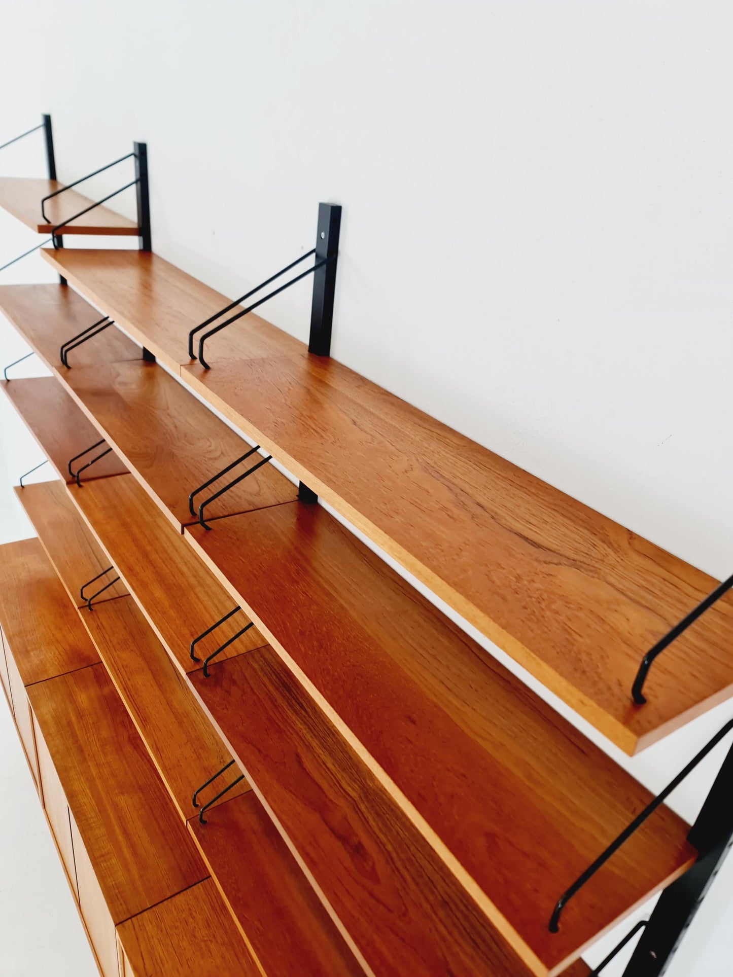 Big Mid century Danish Teak Wall Unit with 3 cabinets by Poul Cadovius for Cado, Denmark, 1960s
