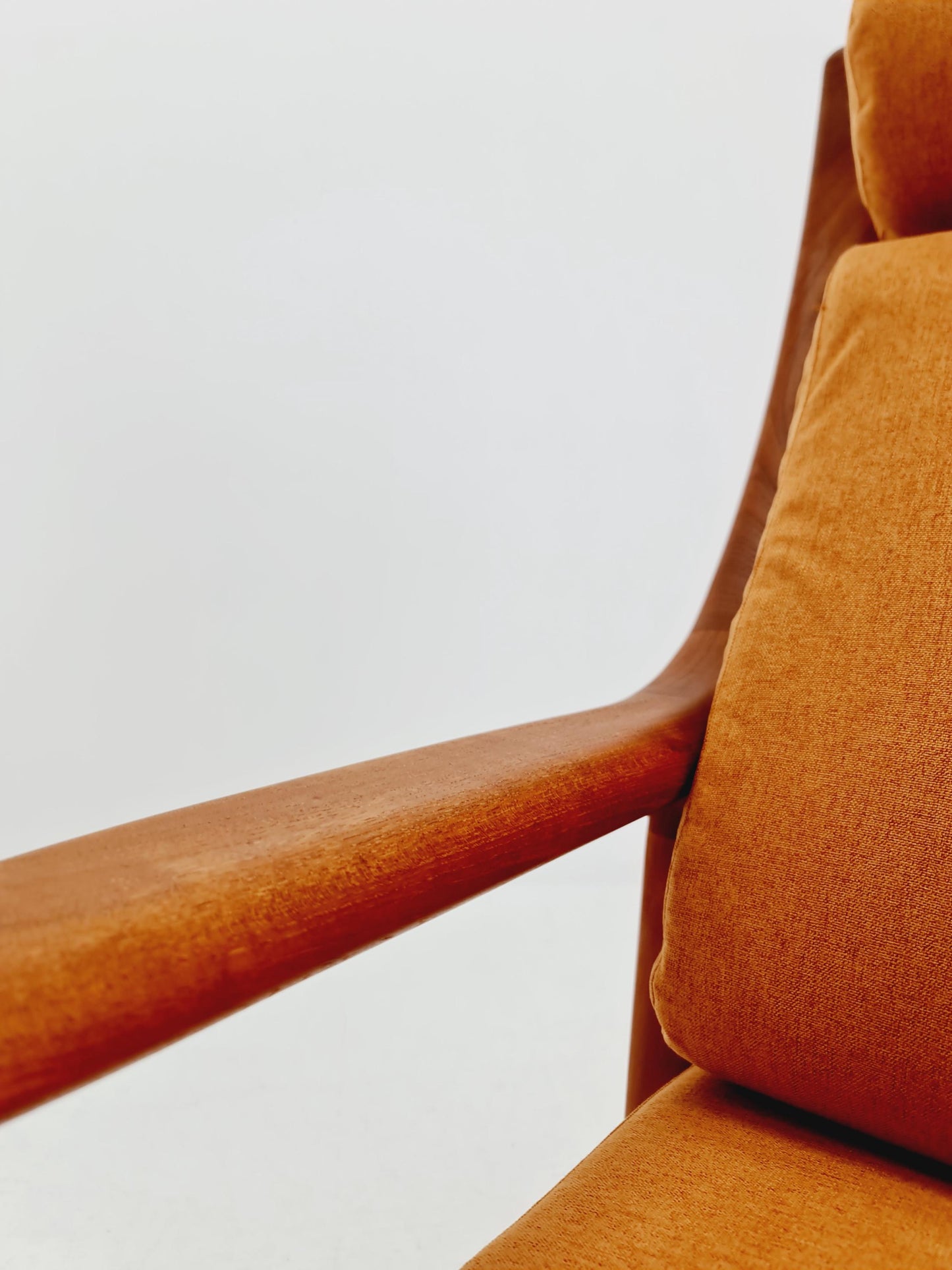 Mid century teak easy lounge chairs With Ottoman by Holstebro möbelfabrik A/S , 1970s