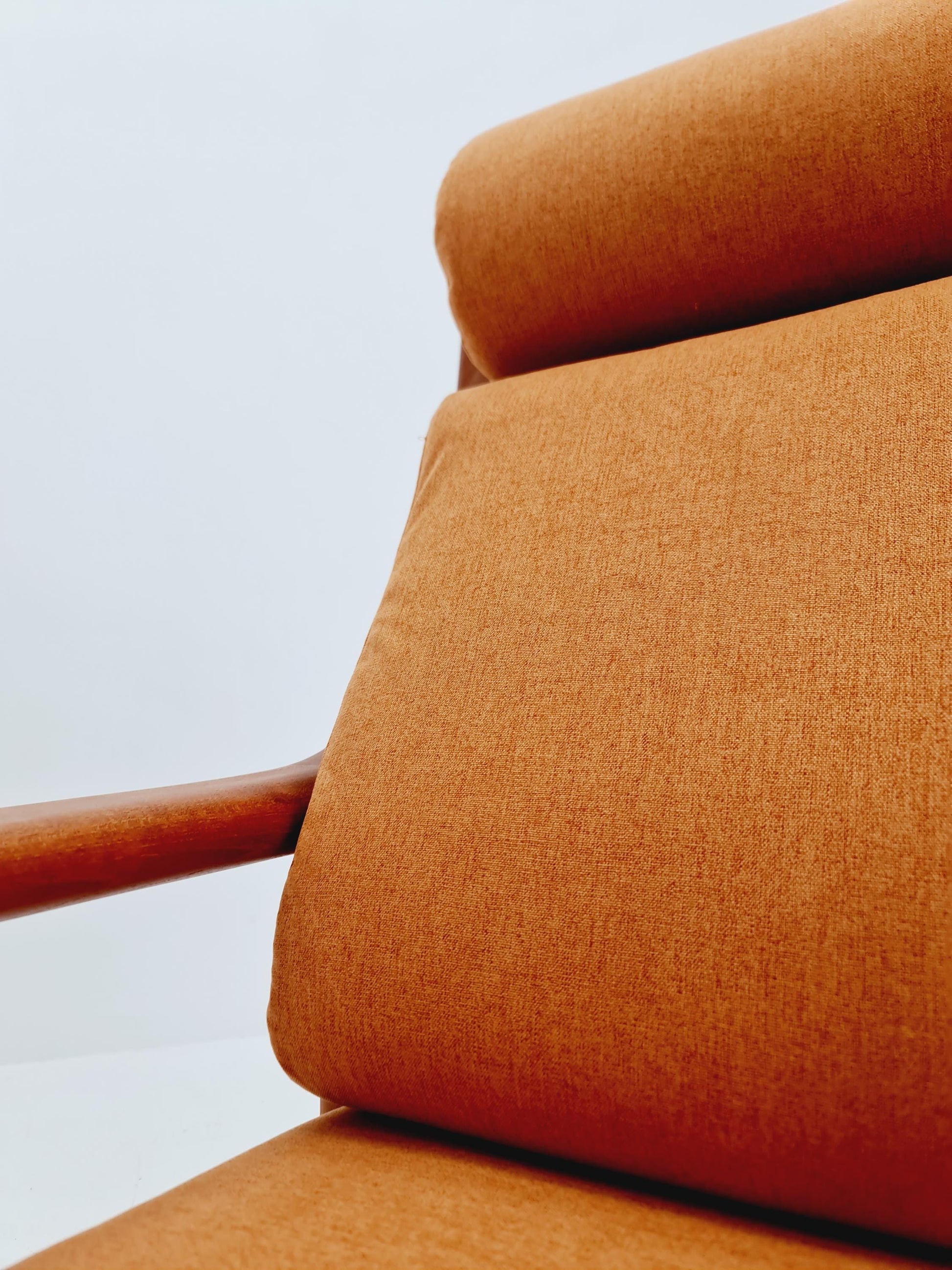 Mid century teak easy lounge chairs With Ottoman by Holstebro möbelfabrik A/S , 1970s