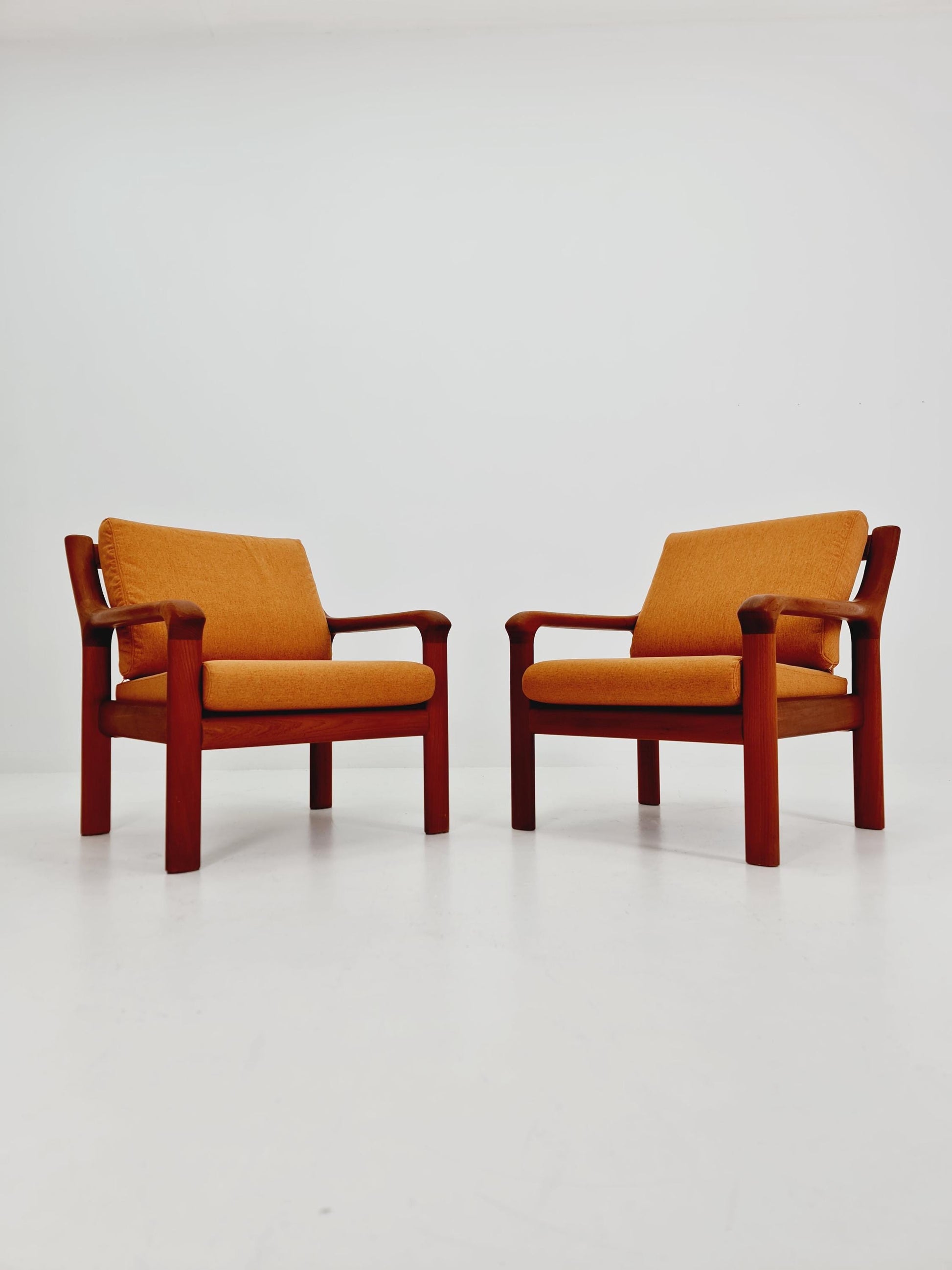 Mid century teak easy lounge chairs by Holstebro Möbelfabrik A/S , 1970s