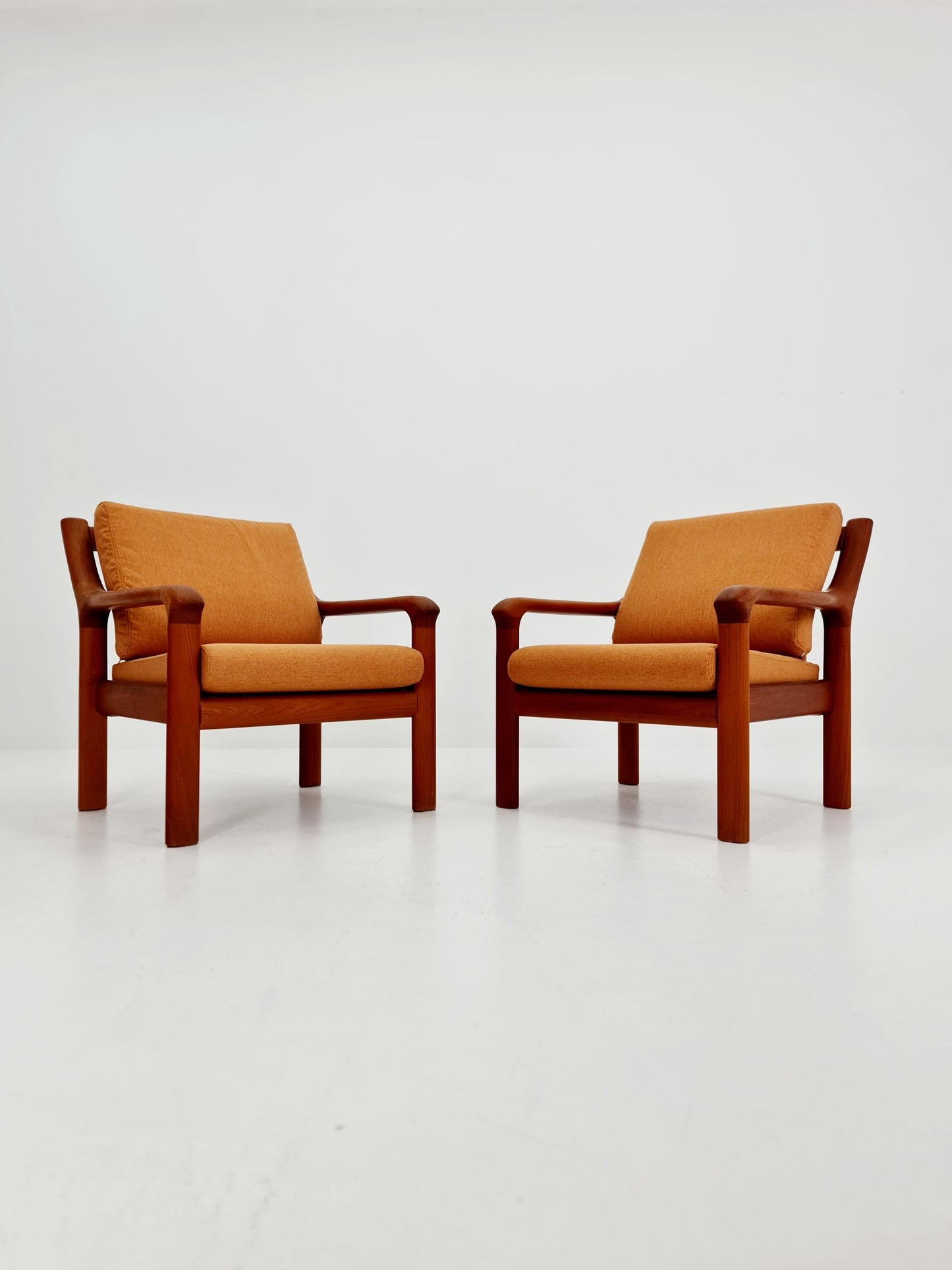 Mid century teak easy lounge chairs by Holstebro Möbelfabrik A/S , 1970s