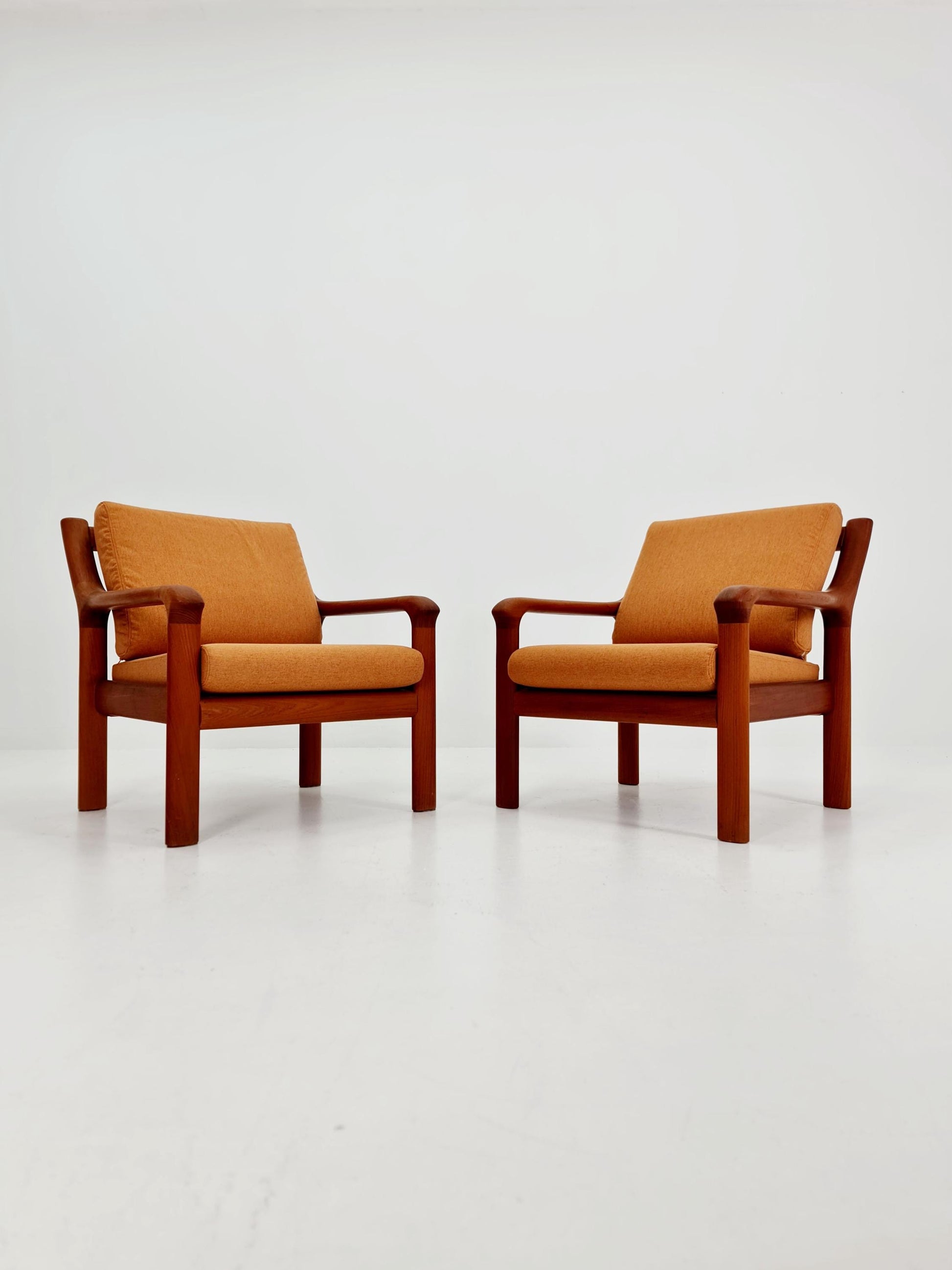 Mid century teak easy lounge chairs by Holstebro Möbelfabrik A/S , 1970s
