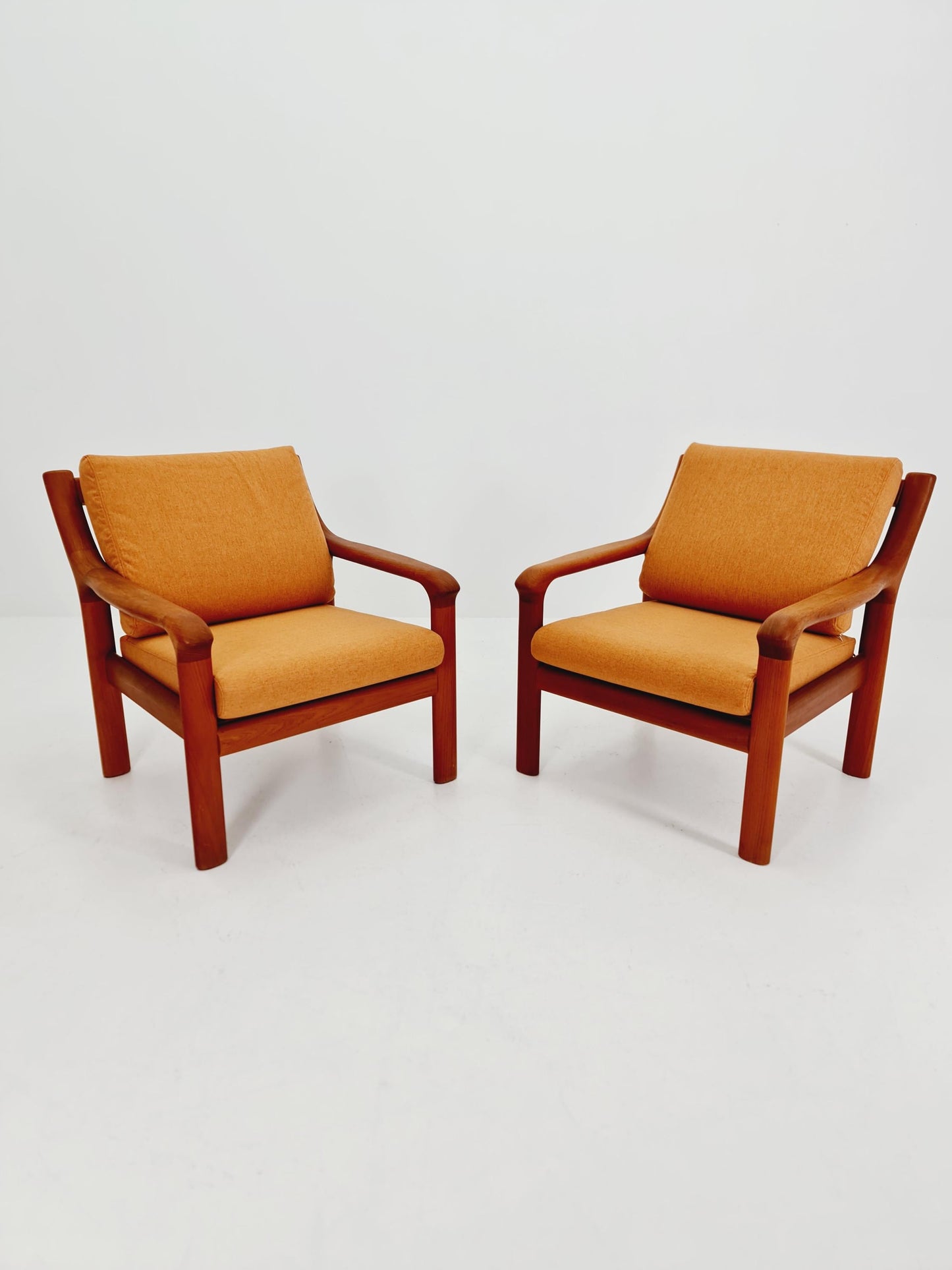 Mid century teak easy lounge chairs by Holstebro Möbelfabrik A/S , 1970s