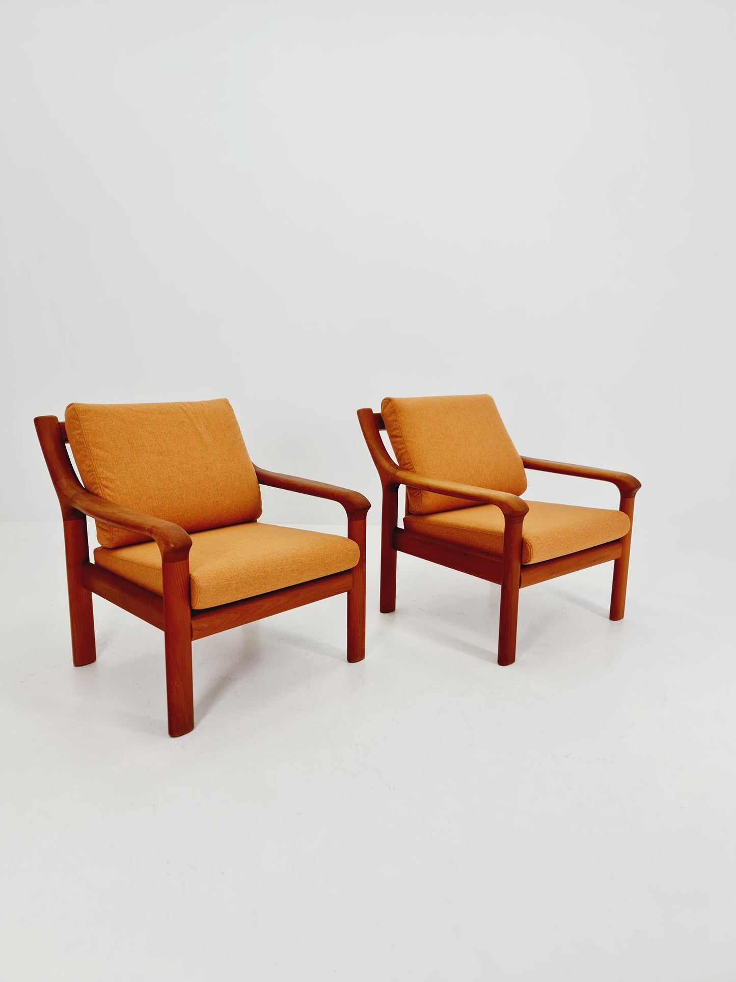 Mid century teak easy lounge chairs by Holstebro Möbelfabrik A/S , 1970s