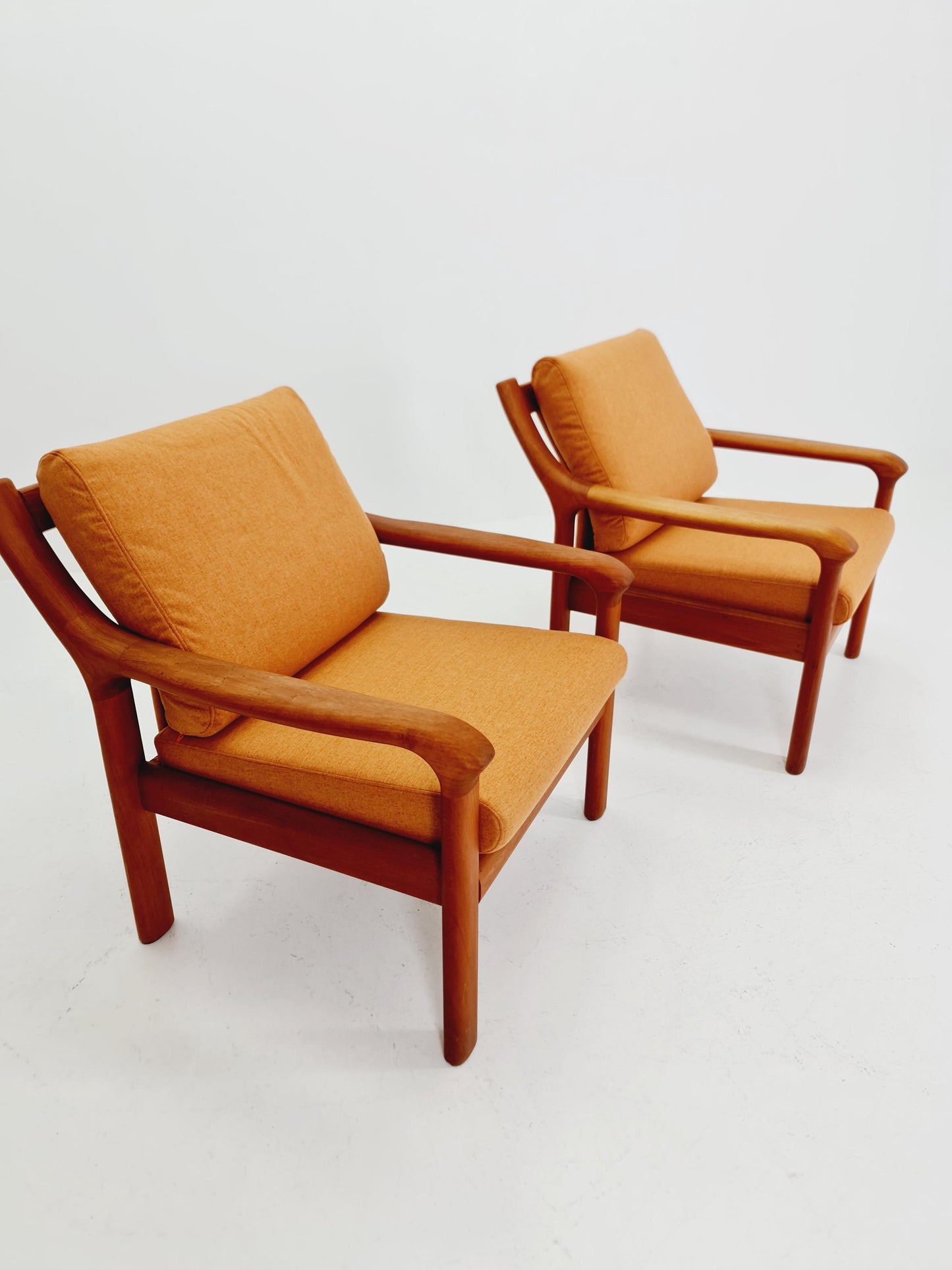 Mid century teak easy lounge chairs by Holstebro Möbelfabrik A/S , 1970s