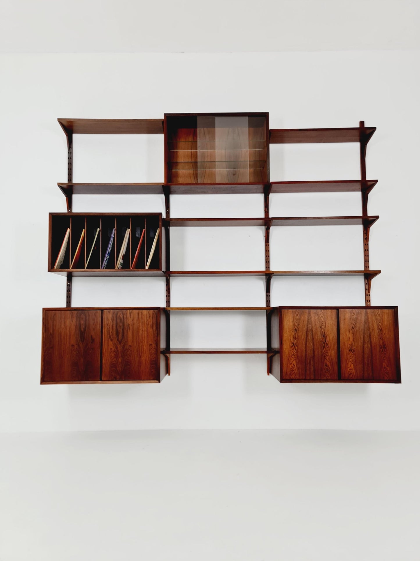 Big Mid century Danish Rosewood Wall Unit with 3 cabinets by Poul Cadovius for Cado, Denmark, 1960s