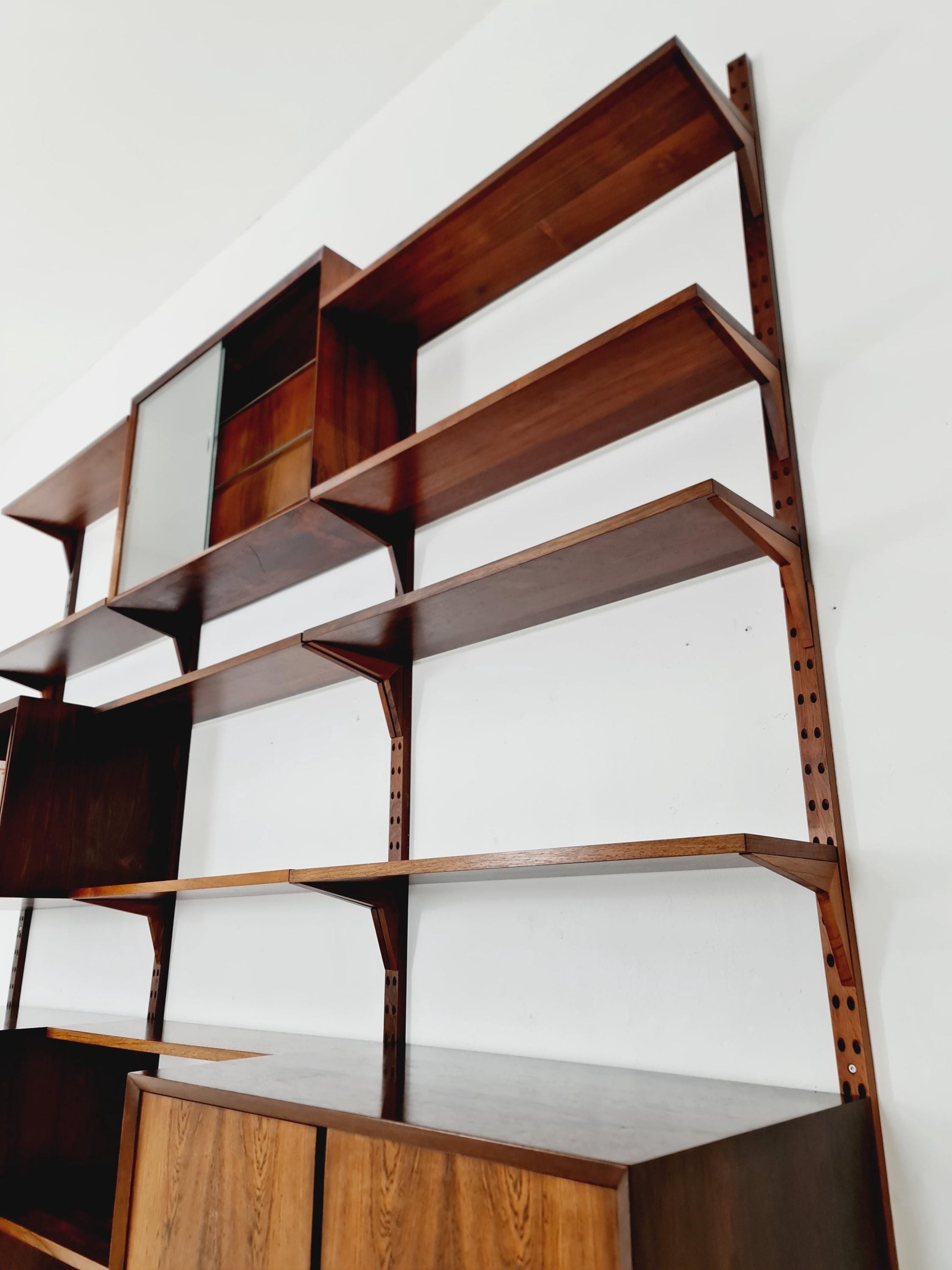 Big Mid century Danish Rosewood Wall Unit with 3 cabinets by Poul Cadovius for Cado, Denmark, 1960s