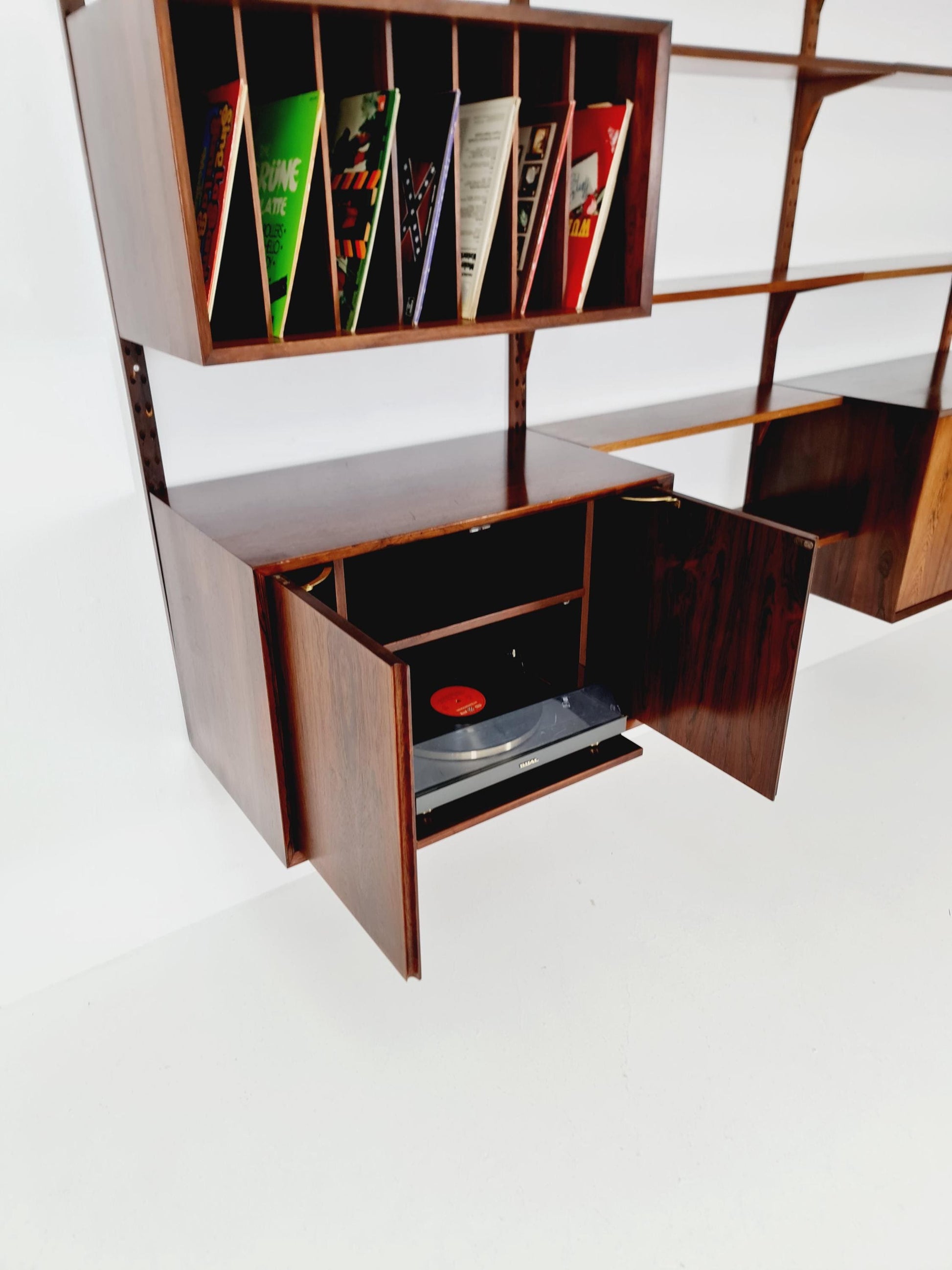 Big Mid century Danish Rosewood Wall Unit with 3 cabinets by Poul Cadovius for Cado, Denmark, 1960s