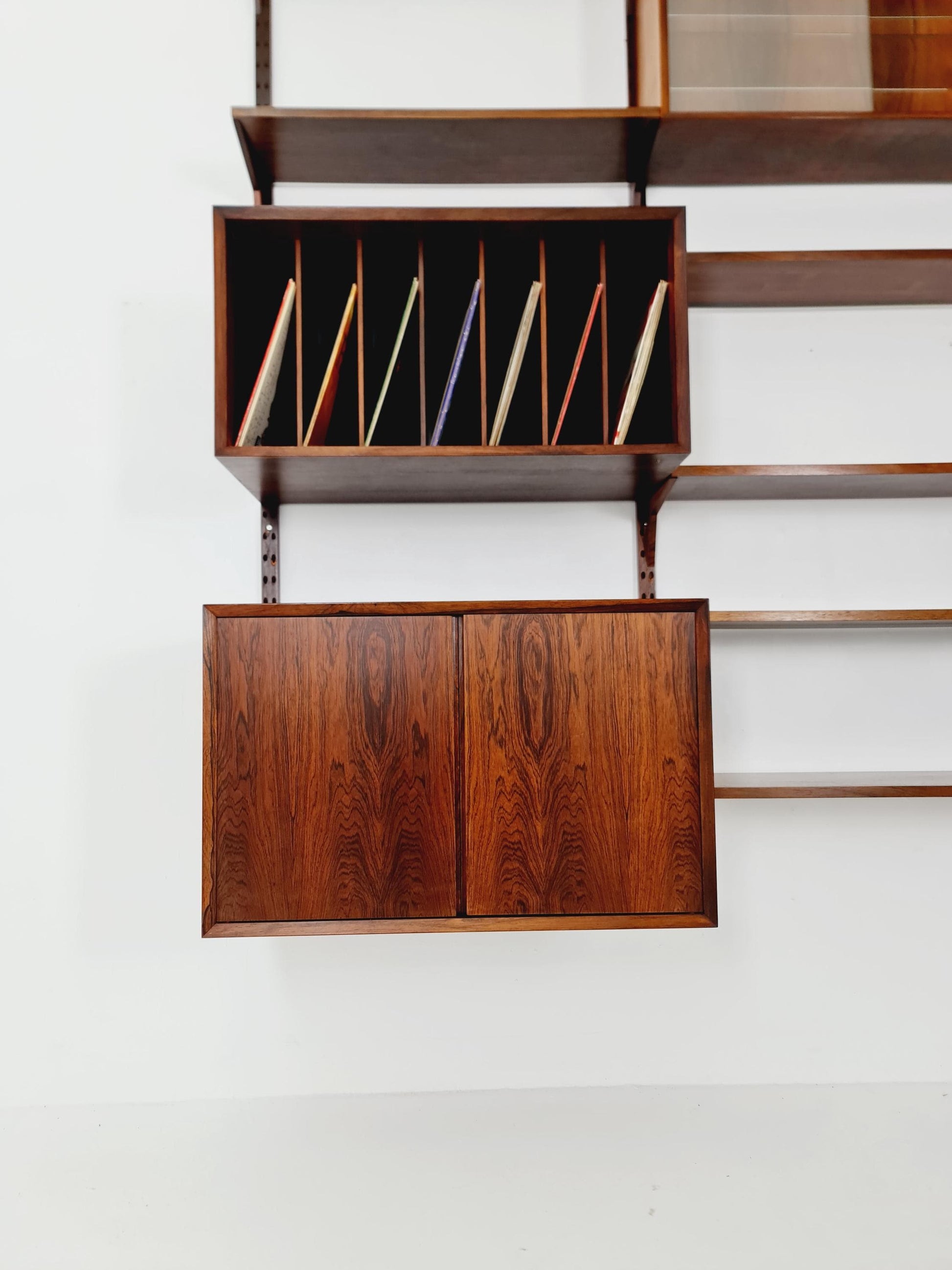 Big Mid century Danish Rosewood Wall Unit with 3 cabinets by Poul Cadovius for Cado, Denmark, 1960s