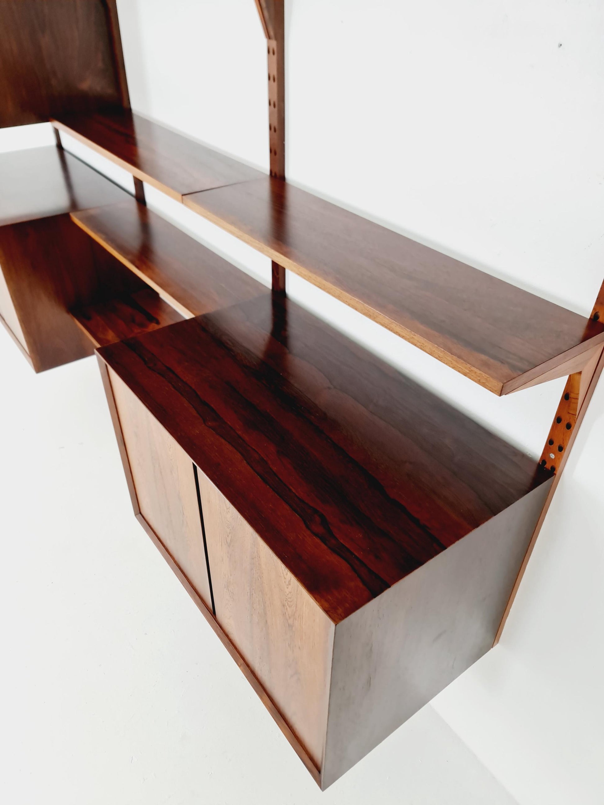 Big Mid century Danish Rosewood Wall Unit with 3 cabinets by Poul Cadovius for Cado, Denmark, 1960s