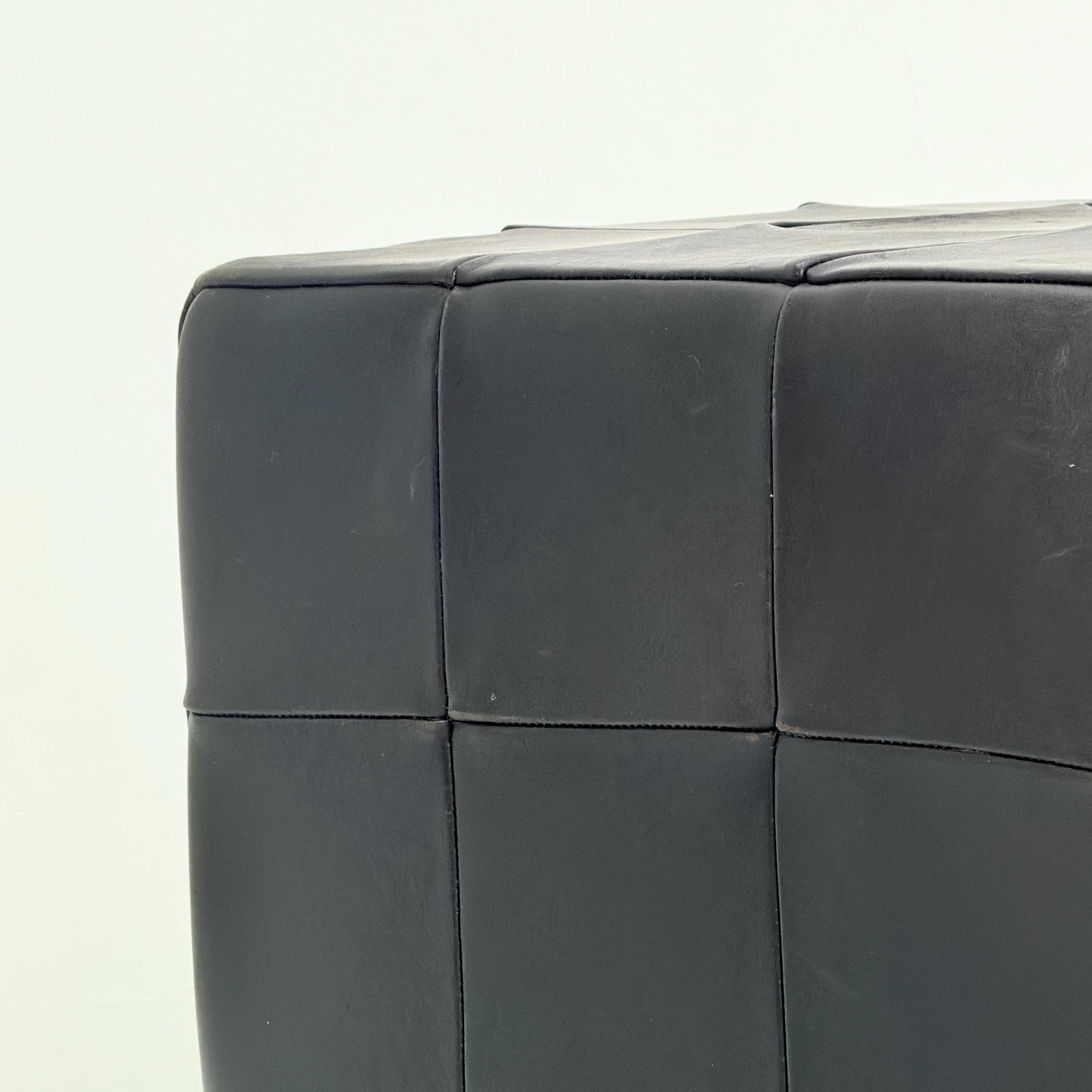 Mid century De Sede Patchwork Leather Pouf Ottoman, Switzerland 1970s
