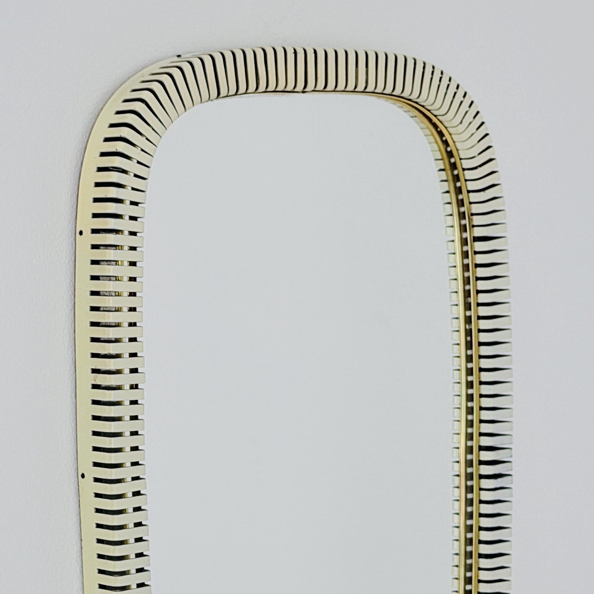 mid-century brass wall mirror with braided hanging strap from West Spiegel, Germany, 1960s