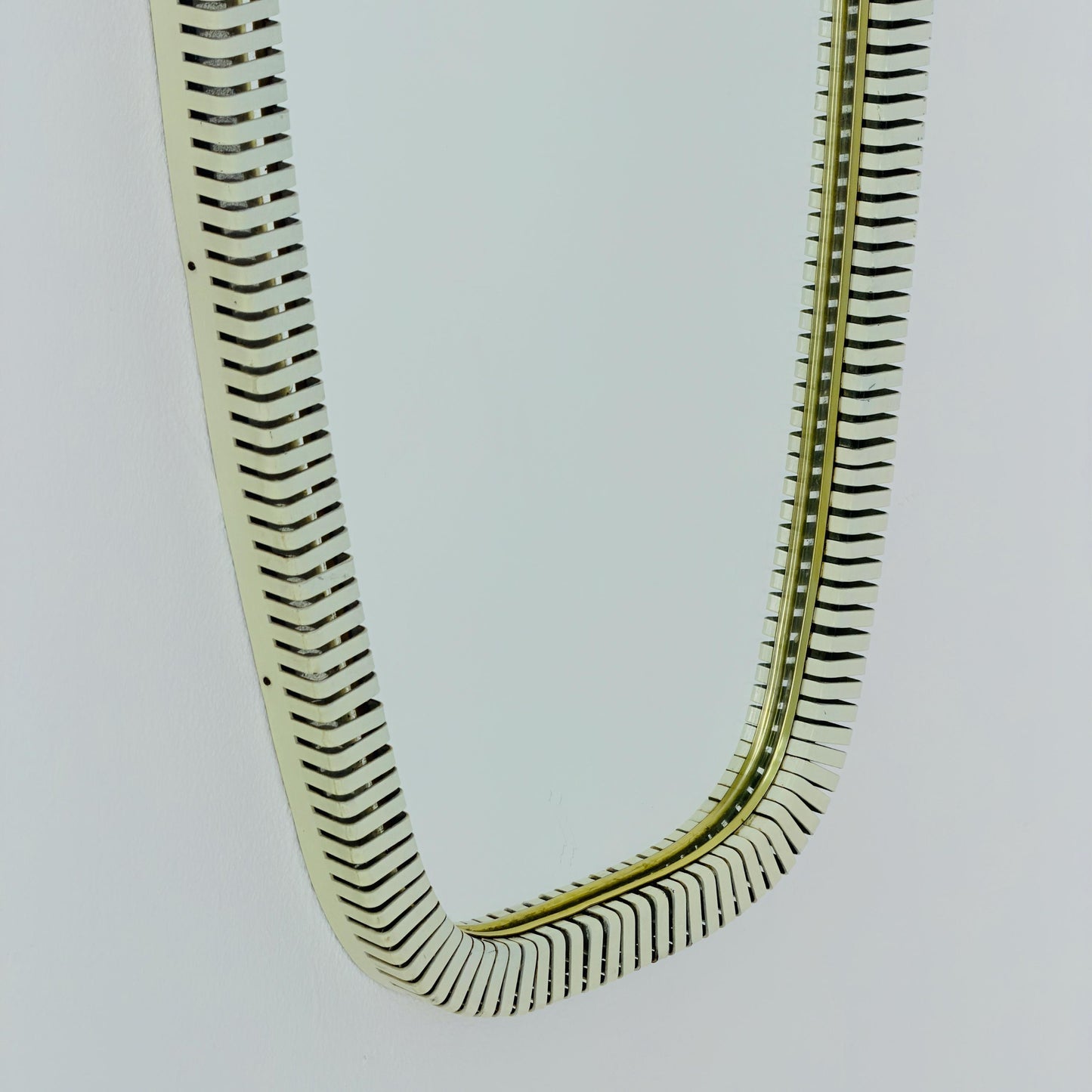 mid-century brass wall mirror with braided hanging strap from West Spiegel, Germany, 1960s