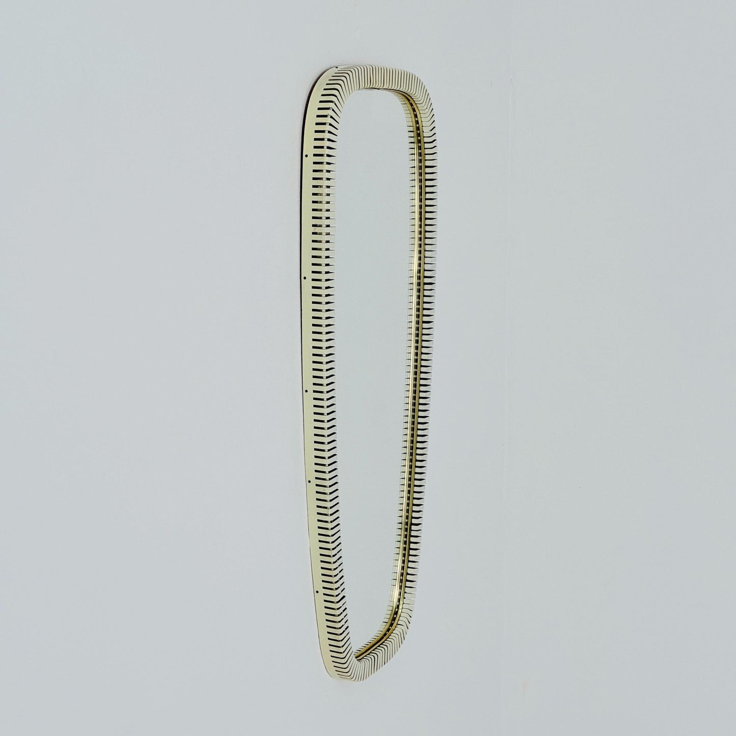 mid-century brass wall mirror with braided hanging strap from West Spiegel, Germany, 1960s