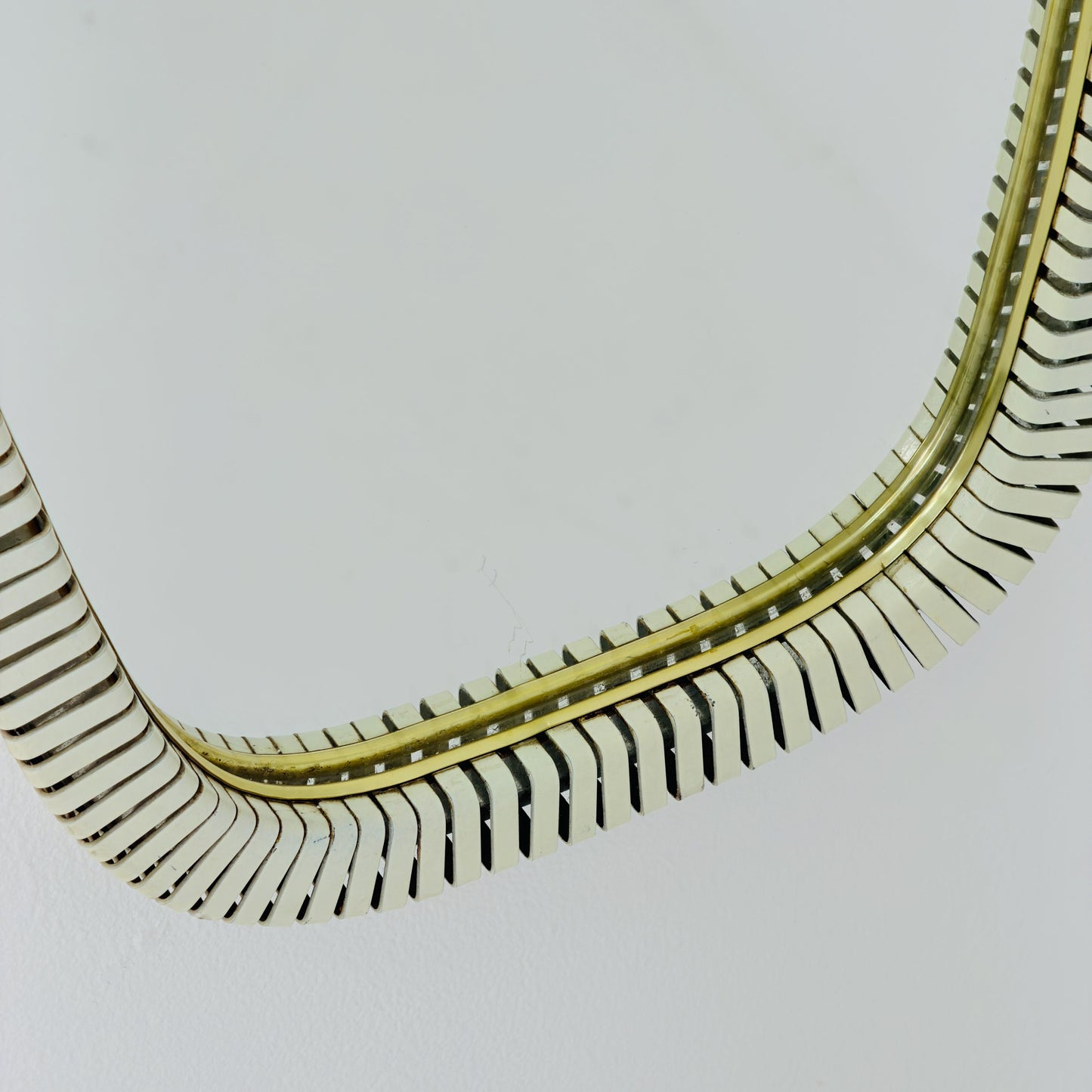 mid-century brass wall mirror with braided hanging strap from West Spiegel, Germany, 1960s