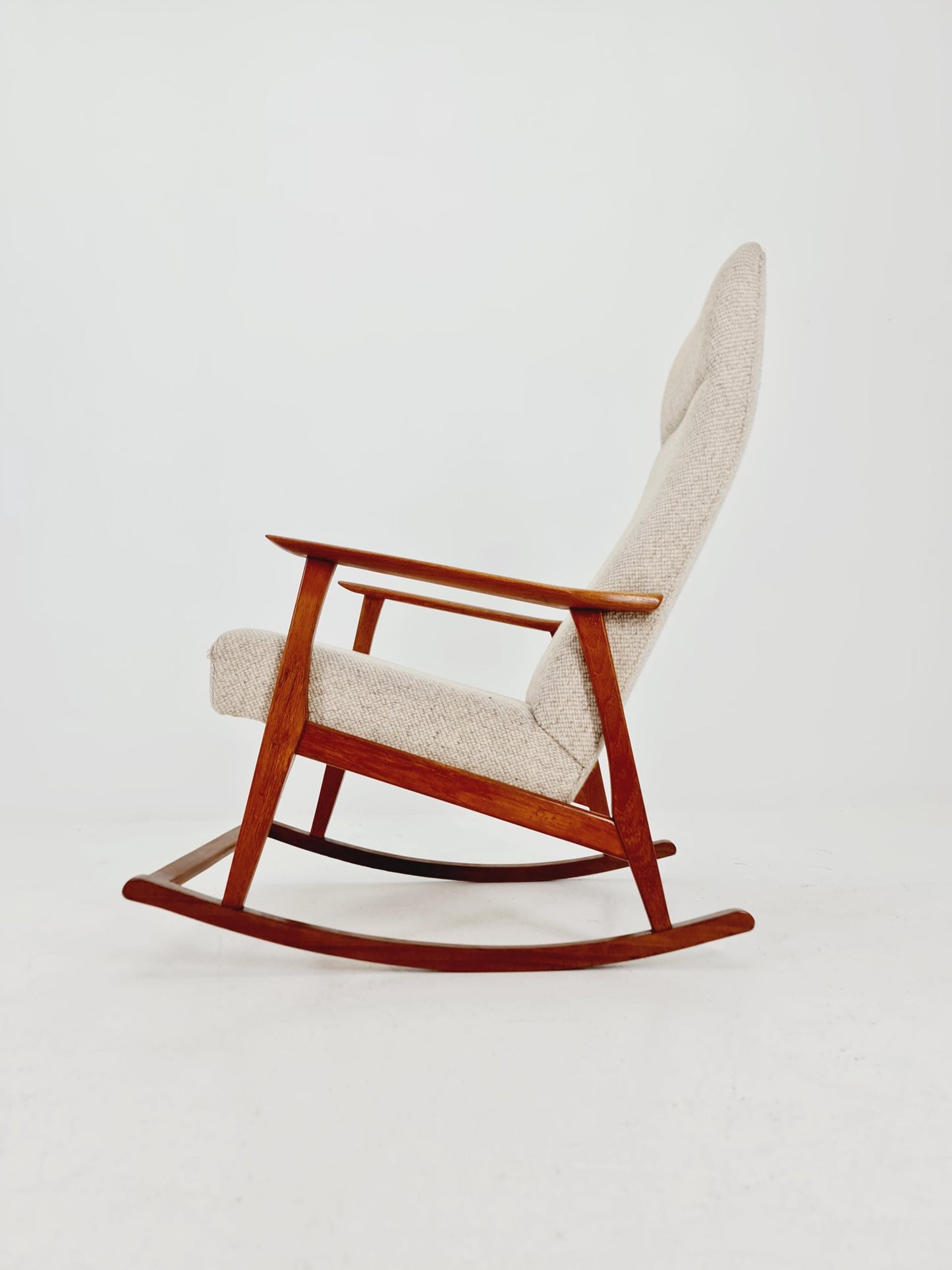 Mid century Scandinavian solid teak Rocking Chair , 1960s