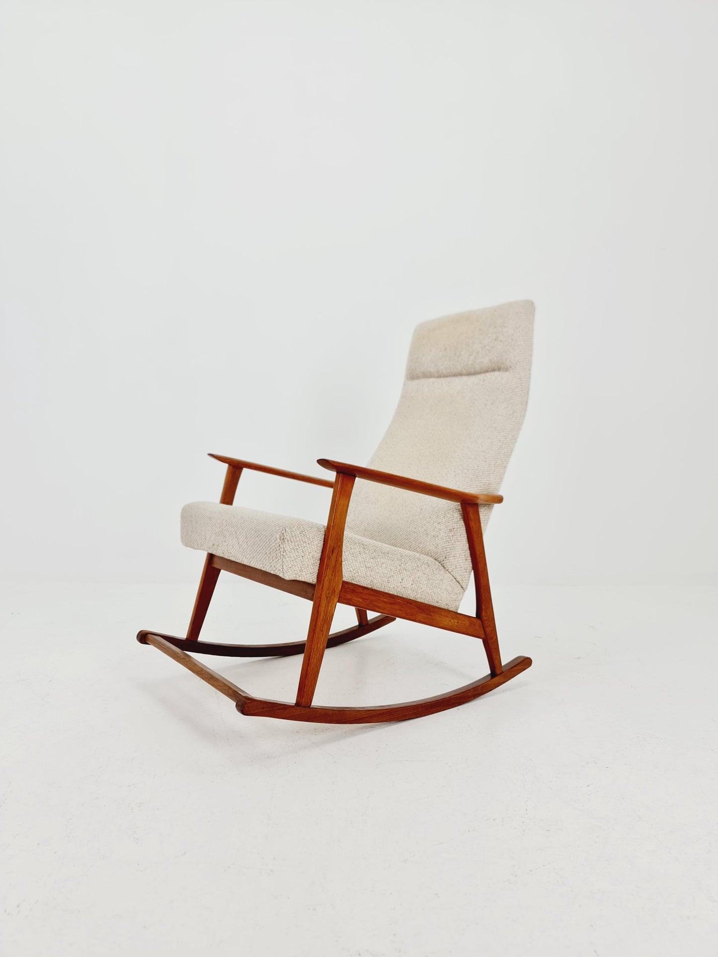 Mid century Scandinavian solid teak Rocking Chair , 1960s
