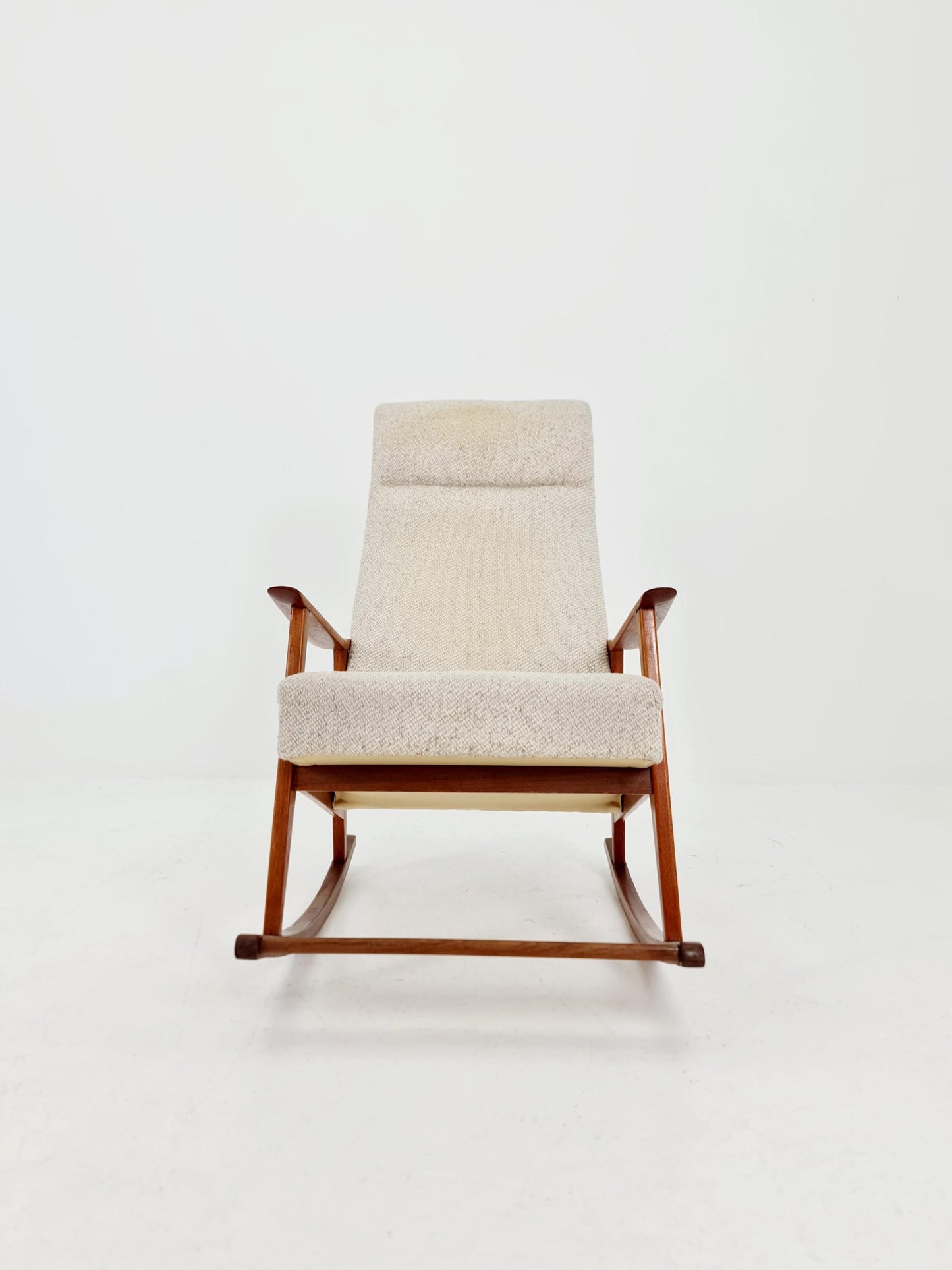 Mid century Scandinavian solid teak Rocking Chair , 1960s