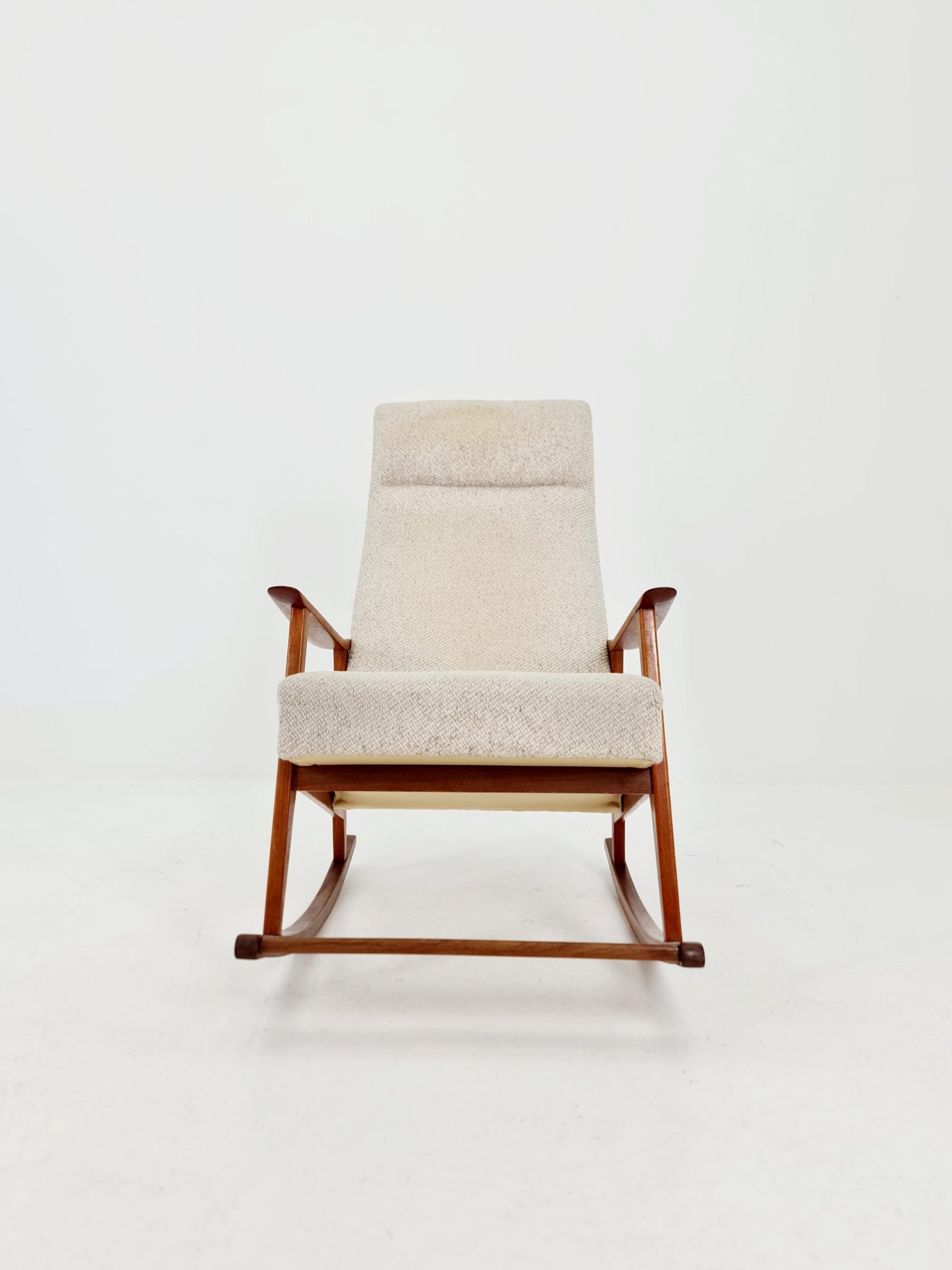 Mid century Scandinavian solid teak Rocking Chair , 1960s