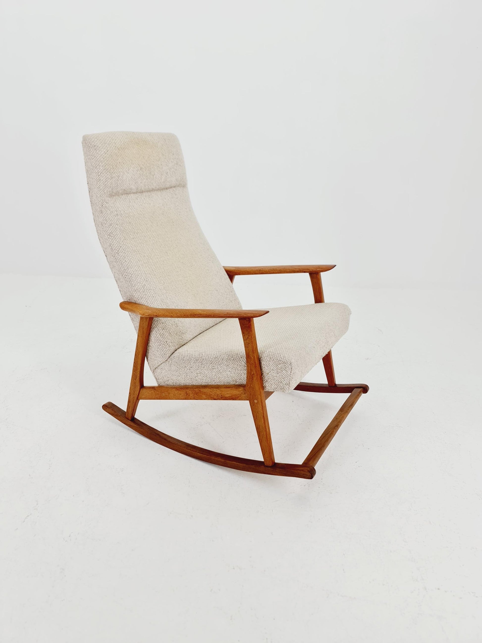 Mid century Scandinavian solid teak Rocking Chair , 1960s