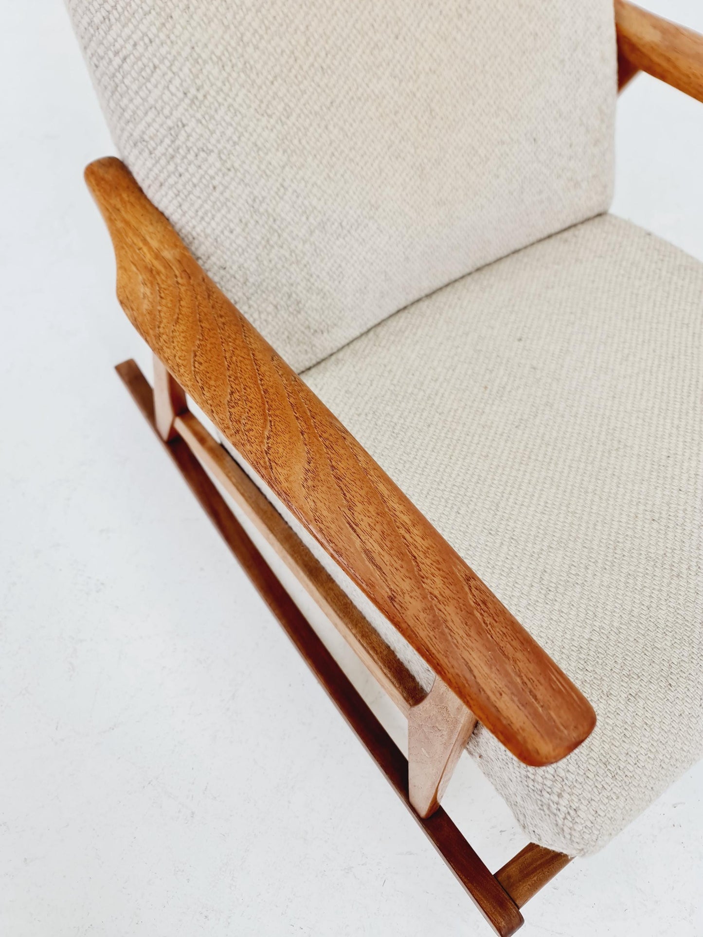 Mid century Scandinavian solid teak Rocking Chair , 1960s