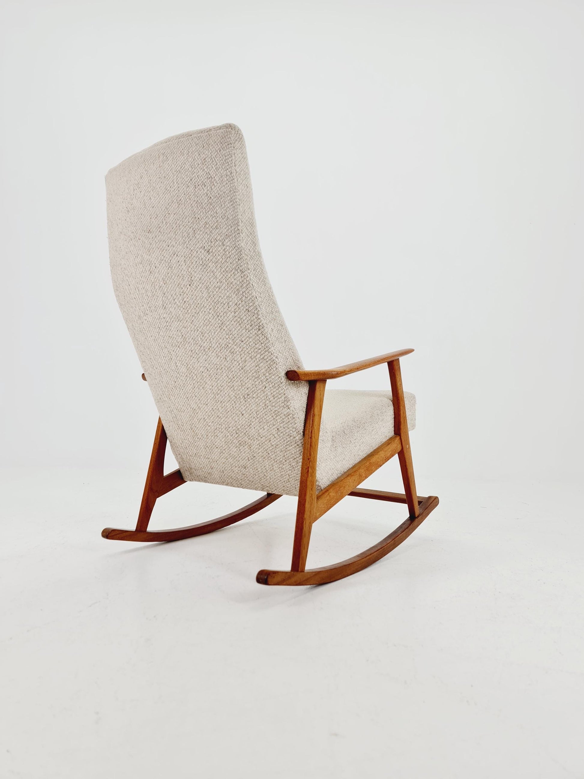 Mid century Scandinavian solid teak Rocking Chair , 1960s