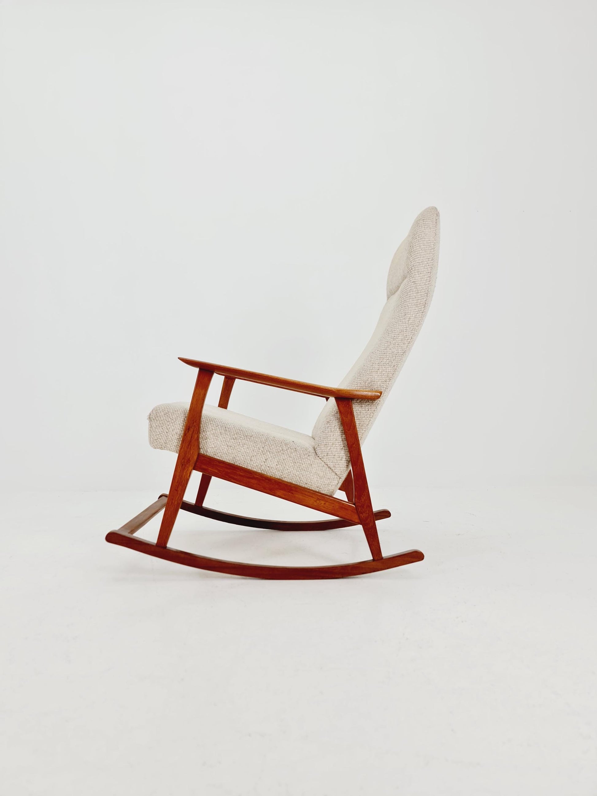 Mid century Scandinavian solid teak Rocking Chair , 1960s