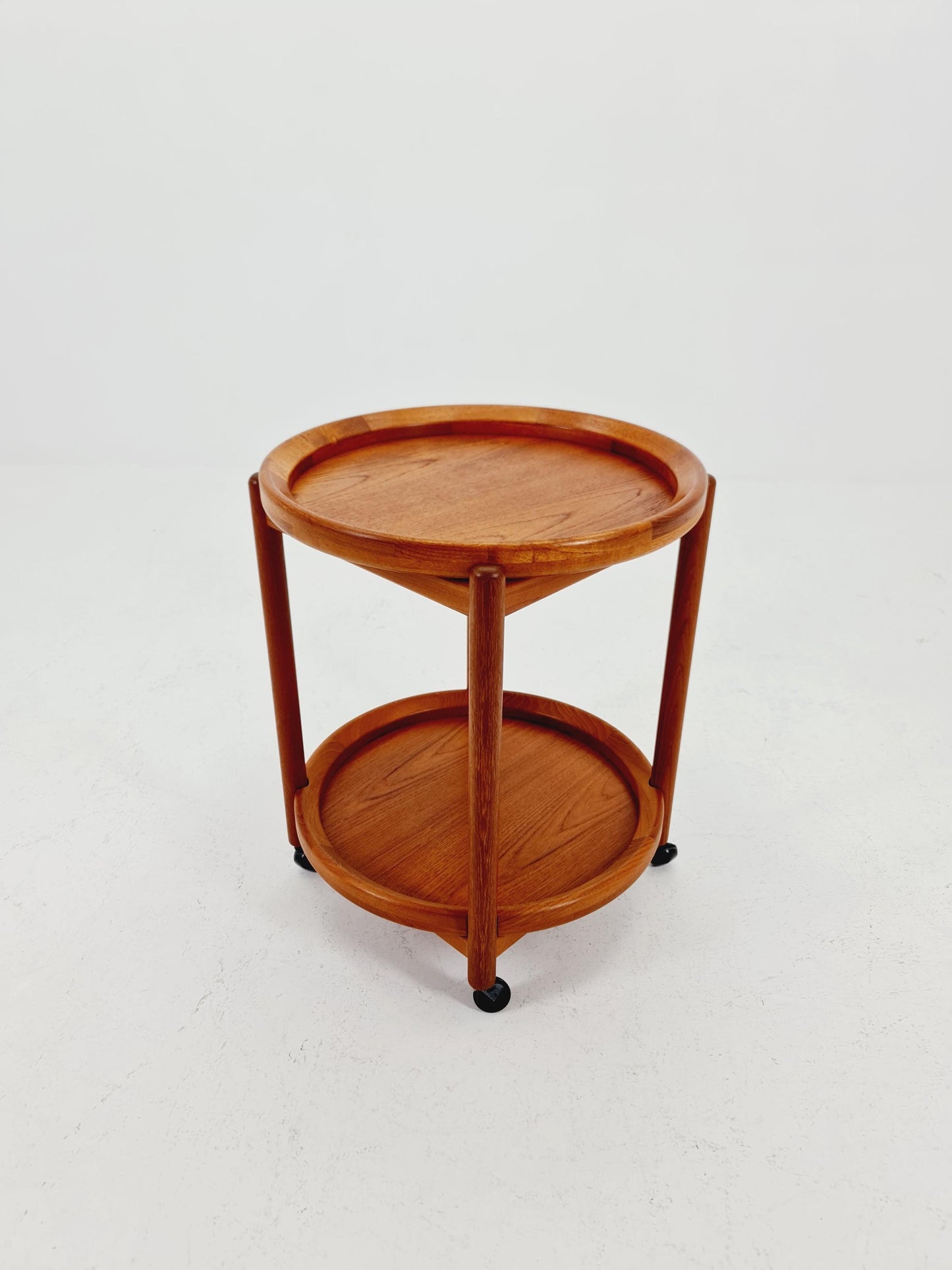 Vintage Danish mid century trolley bar cart in solid teak By Salin Möbler, 1960s