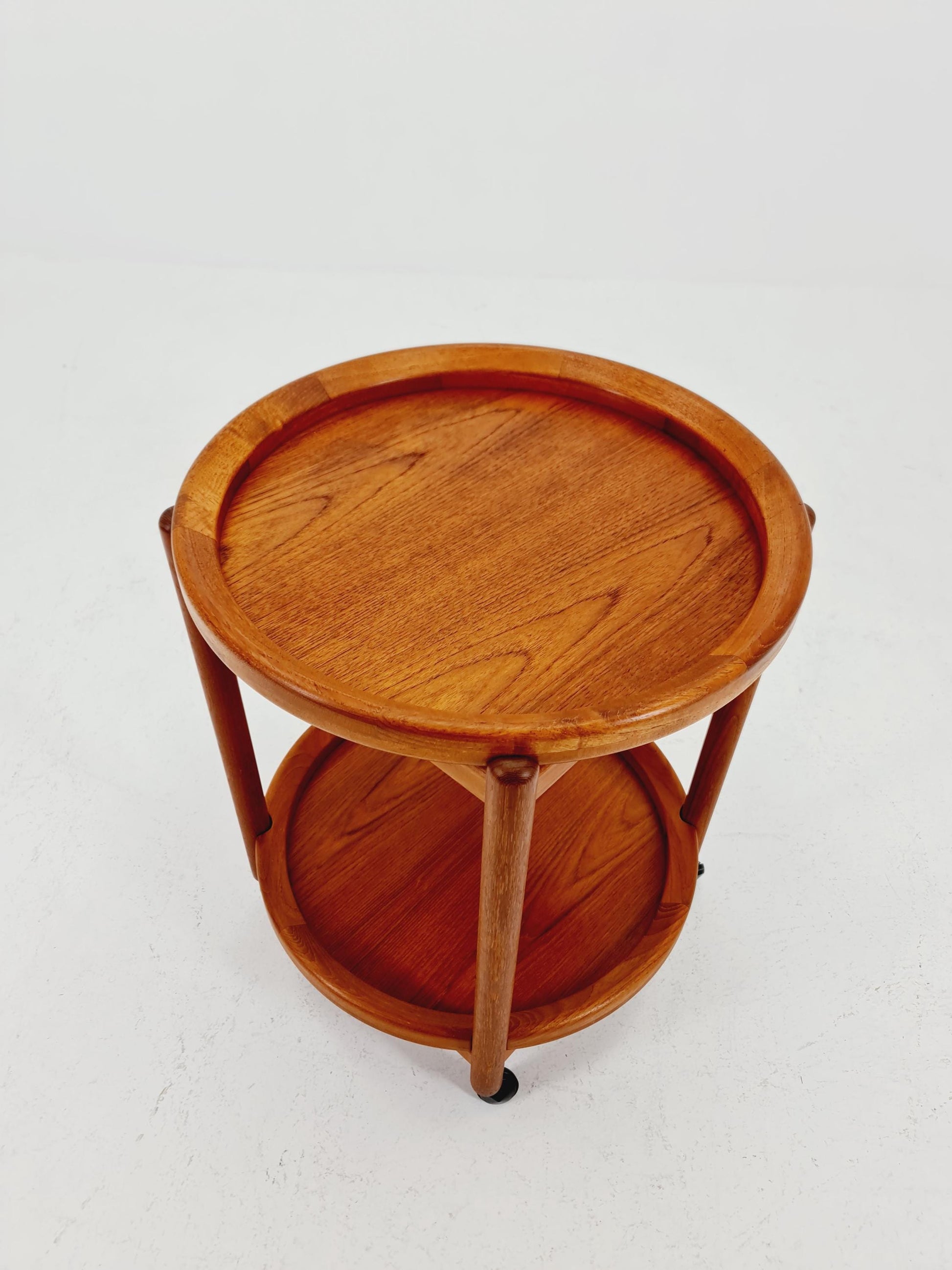 Vintage Danish mid century trolley bar cart in solid teak By Salin Möbler, 1960s