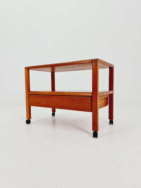 Vintage mid century danish trolley in solid teak/ bar cart By Salling Stolefabrik, 1960s