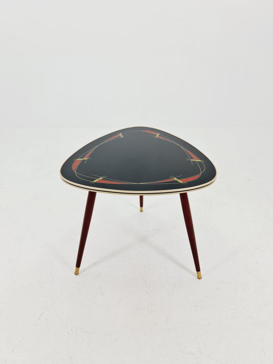 German Mid-Century Tripod Glass & Brass Coffee Table 1950s