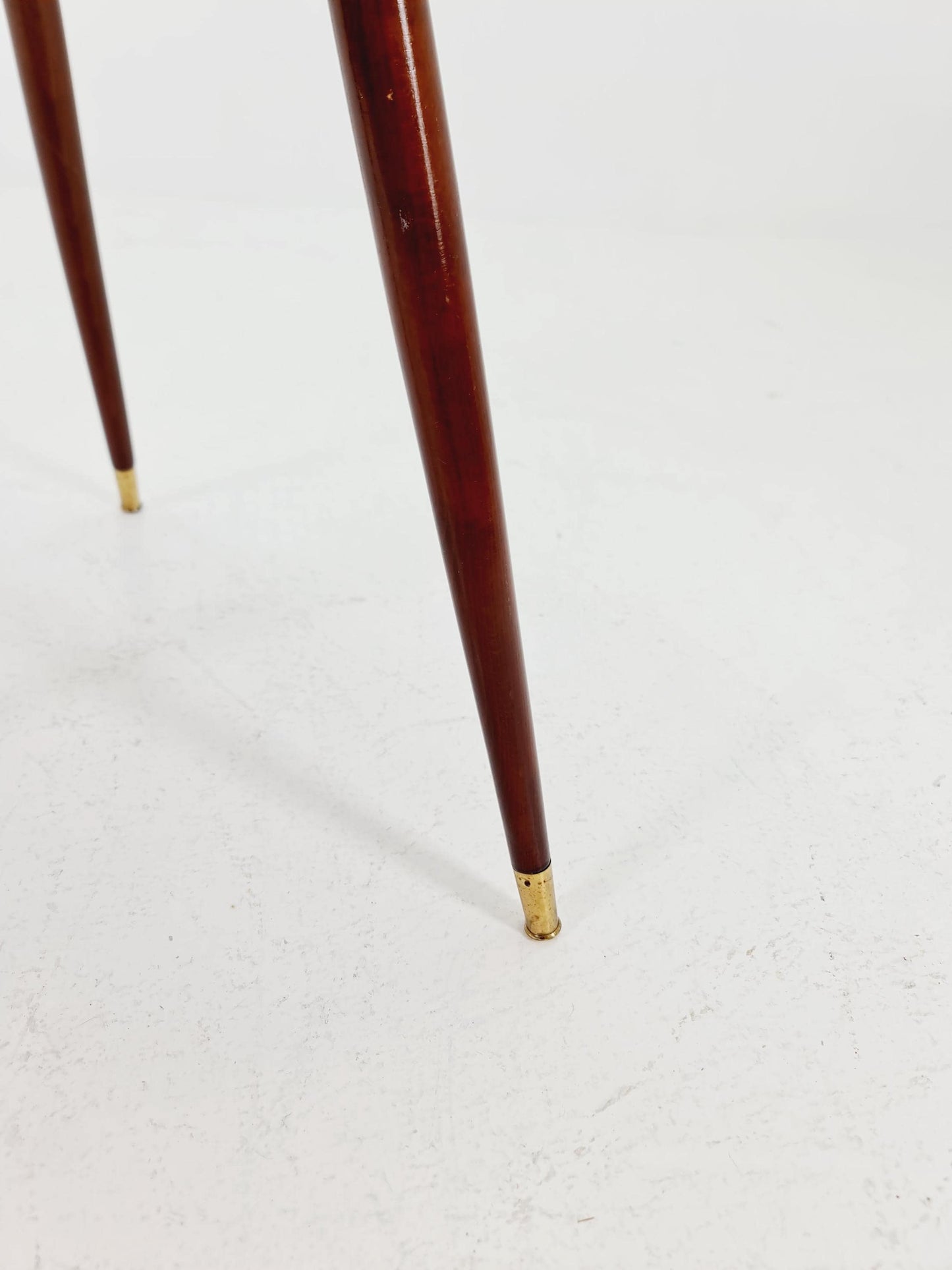 German Mid-Century Tripod Glass & Brass Coffee Table 1950s