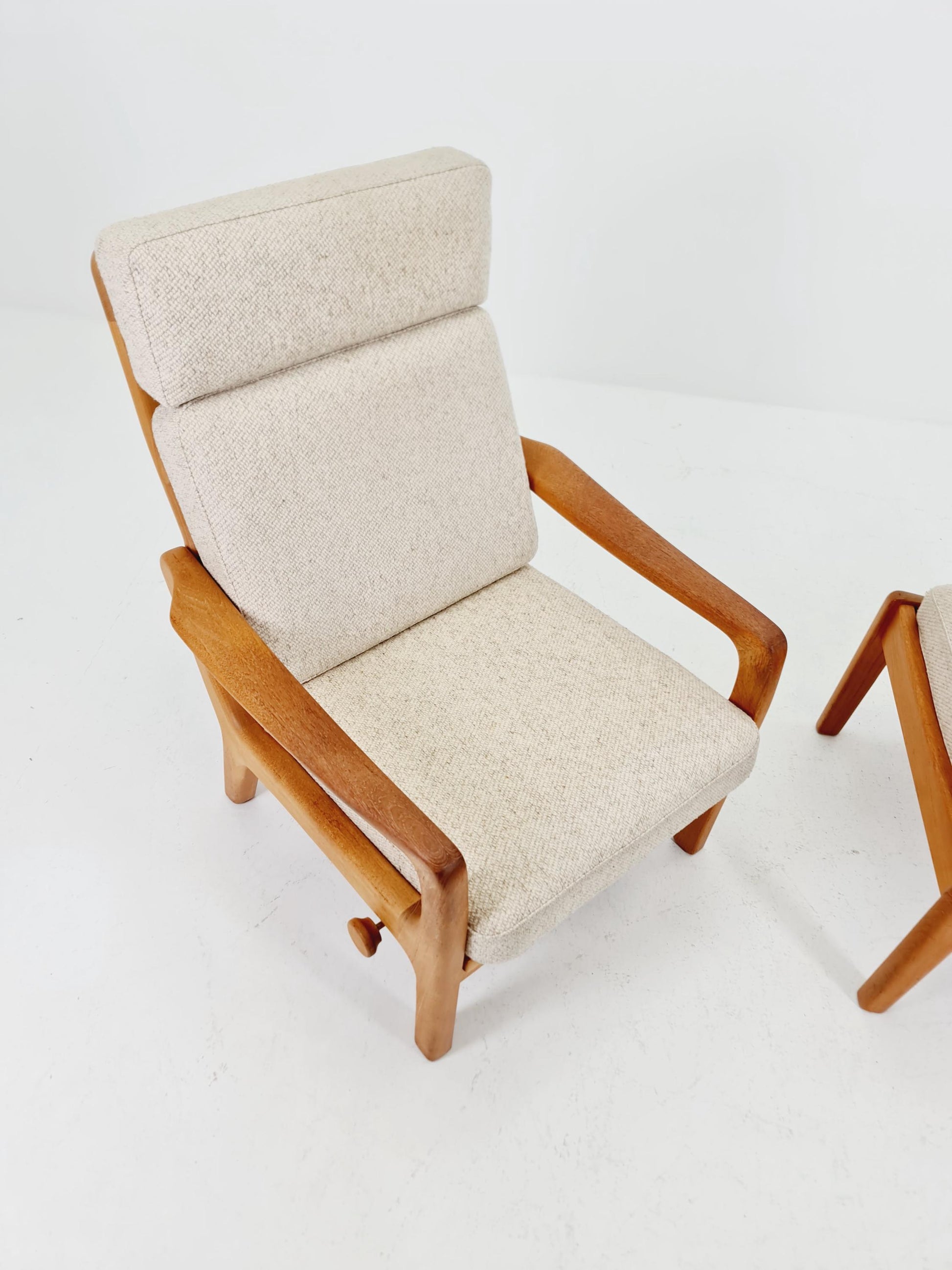 Mid-century Rare Danish Solid teak lounge chair with ottoman by Jens-Juul Christensen For JK Denmark 1960s