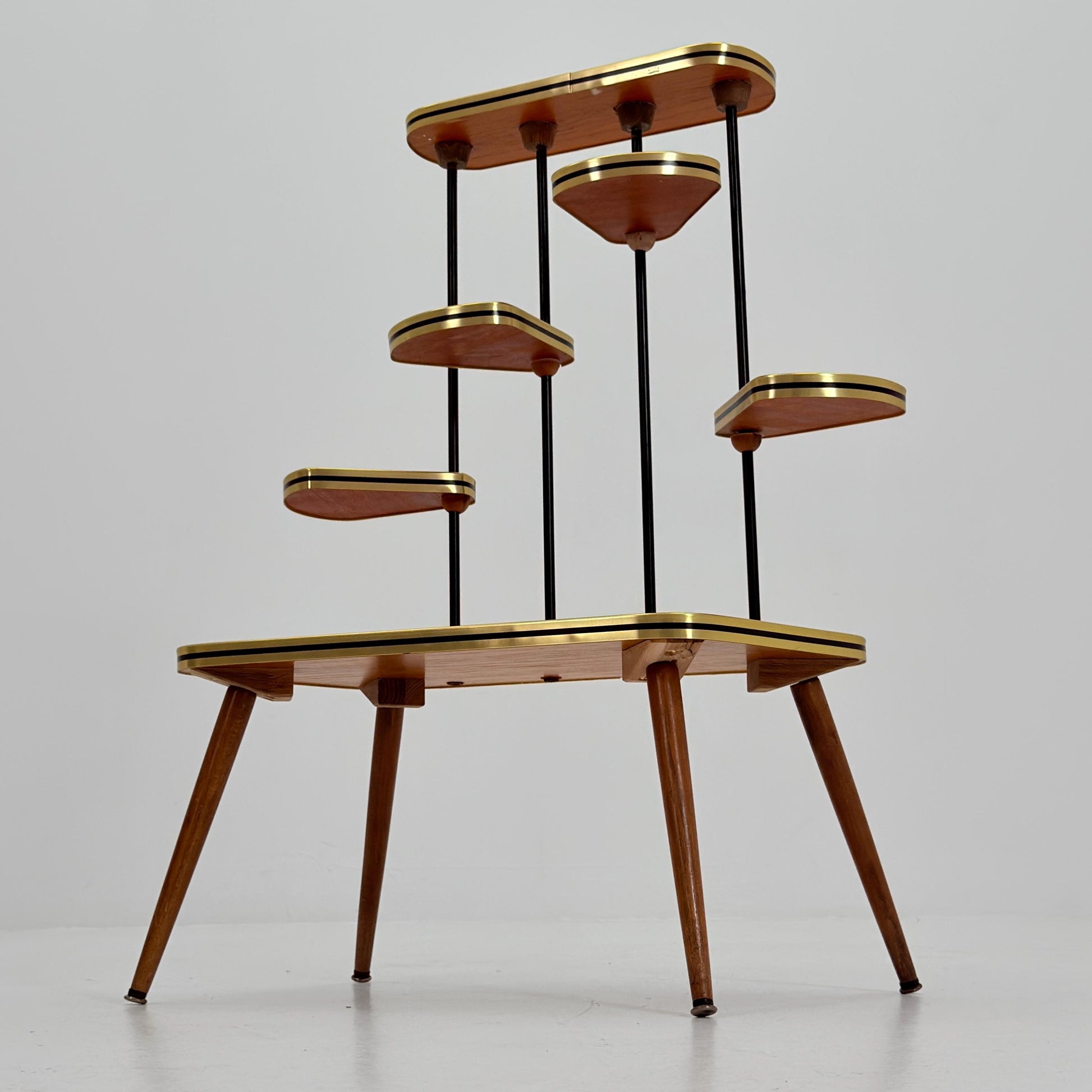 Mid Century Modern Plant Stand Germany 1960s | Colorful Vintage Flower Table | Minimalist Indoor Plant Holder | Retro Side Table