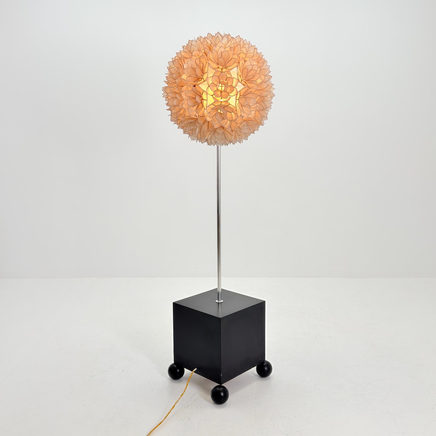 Rare Mid century Lotus Flower Mother of Pearl Floor Lamp by Rausch Germany 1970s