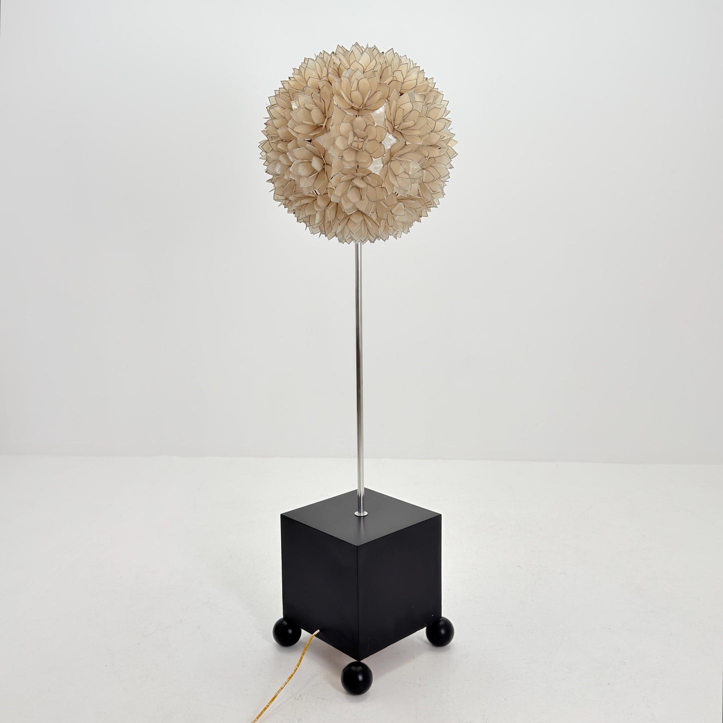 Rare Mid century Lotus Flower Mother of Pearl Floor Lamp by Rausch Germany 1970s