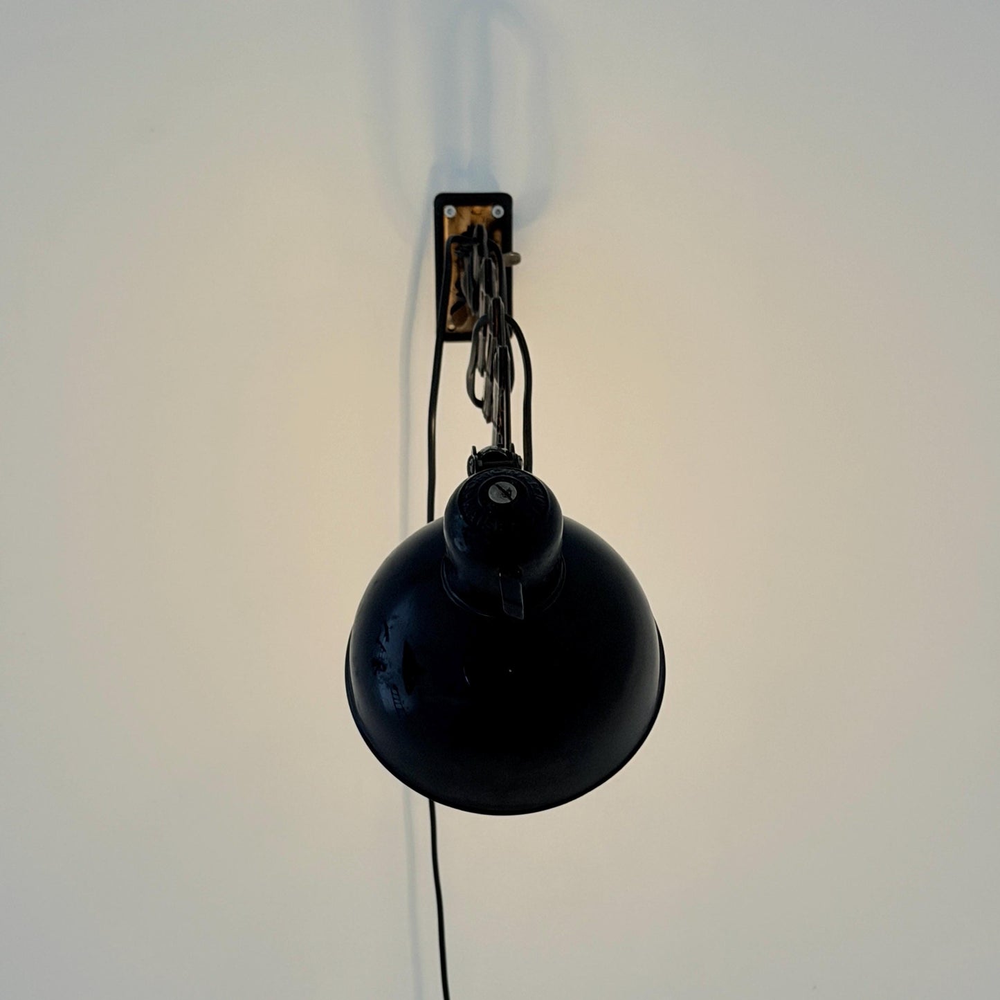 Original Kaiser Idell 6718 Scissor Wall Lamp by Christian Dell, 1930s Bauhaus Industrial Black Wall Light, Germany