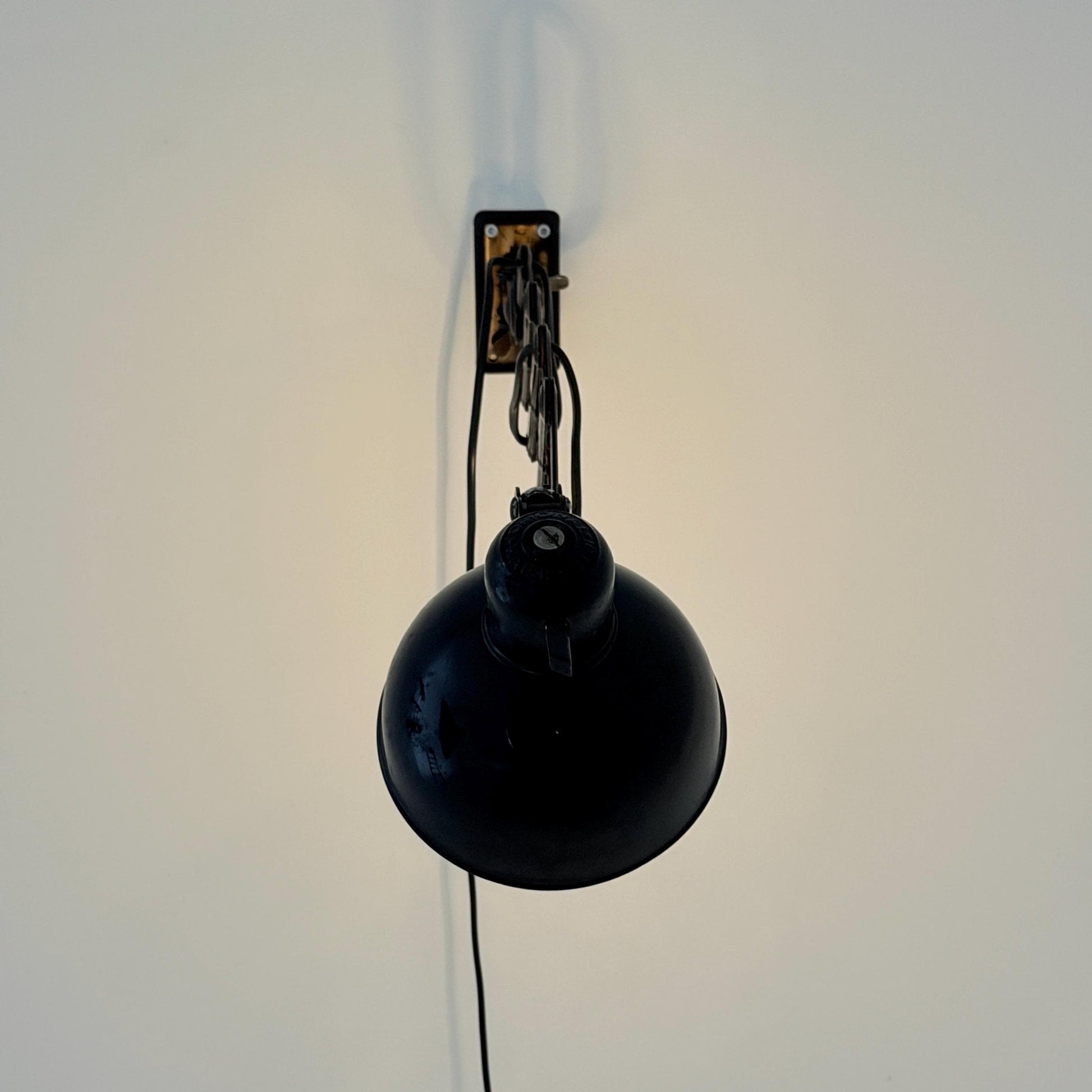 Original Kaiser Idell 6718 Scissor Wall Lamp by Christian Dell, 1930s Bauhaus Industrial Black Wall Light, Germany