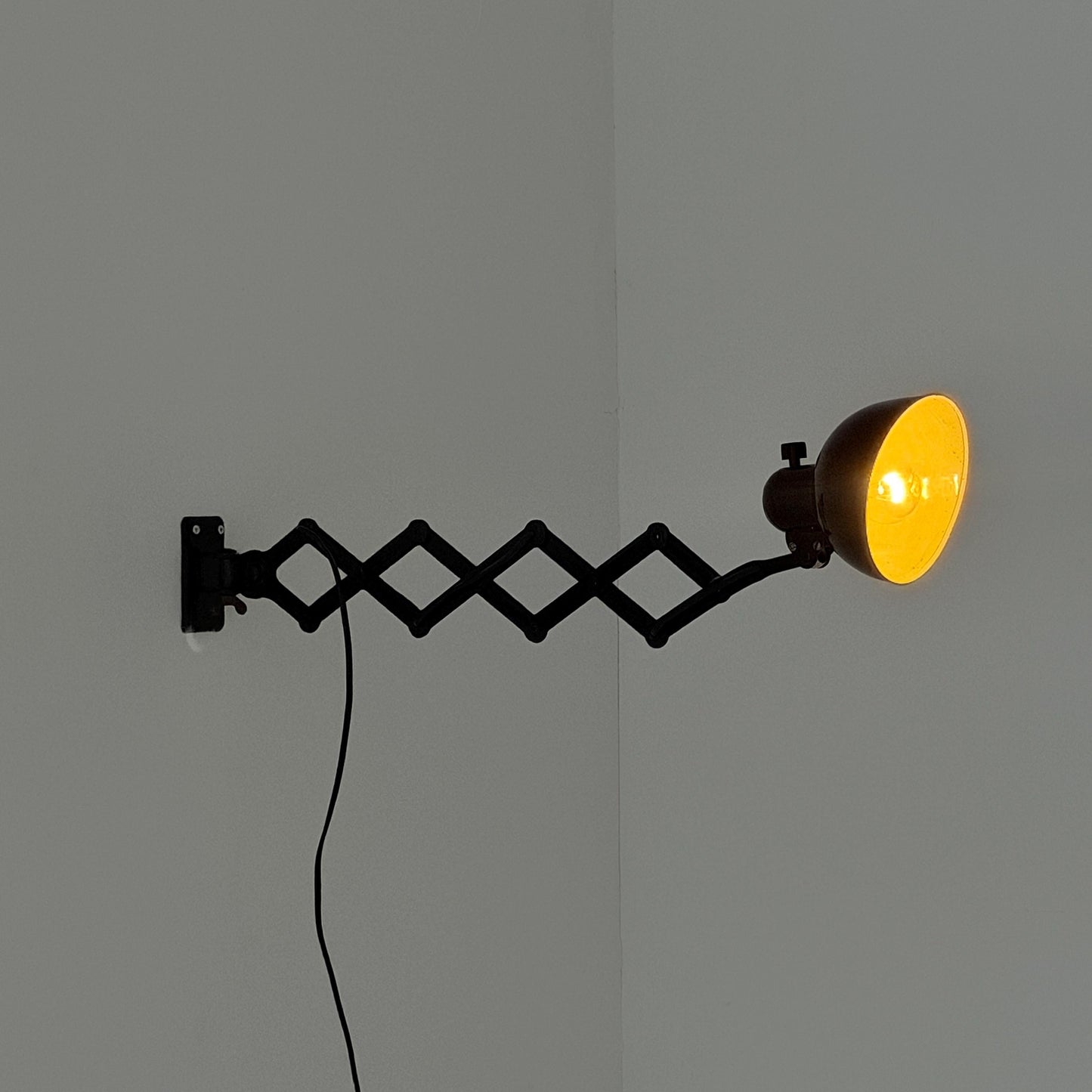 Original Kaiser Idell 6718 Scissor Wall Lamp by Christian Dell, 1930s Bauhaus Industrial Black Wall Light, Germany