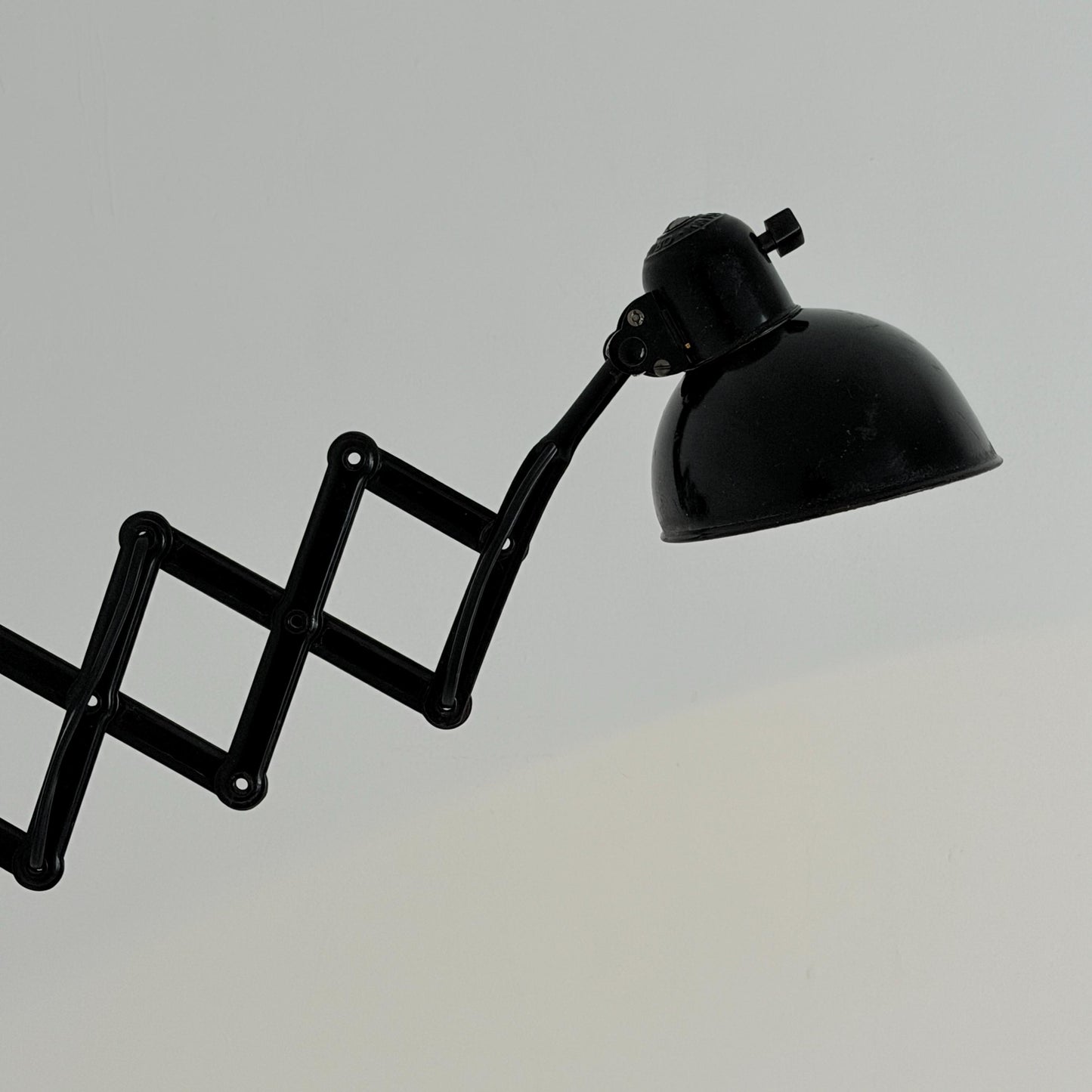 Original Kaiser Idell 6718 Scissor Wall Lamp by Christian Dell, 1930s Bauhaus Industrial Black Wall Light, Germany