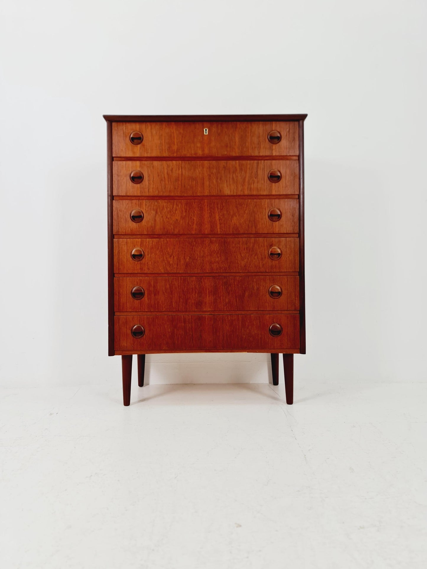 Midcentury danish design chest of drawers tallboy 1960s