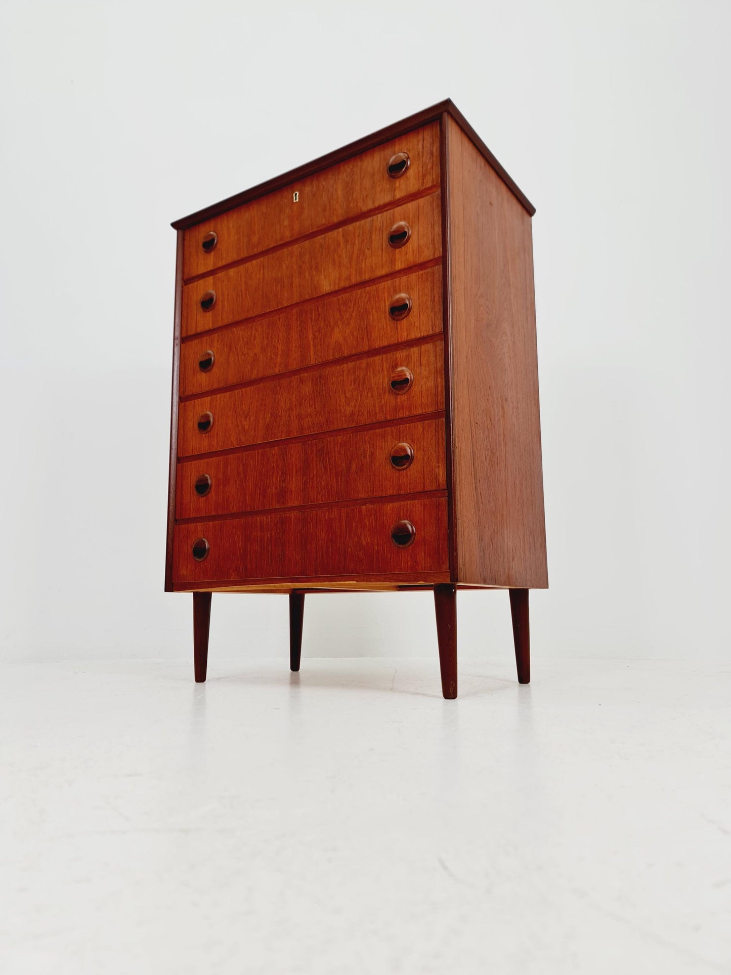 Midcentury danish design chest of drawers tallboy 1960s